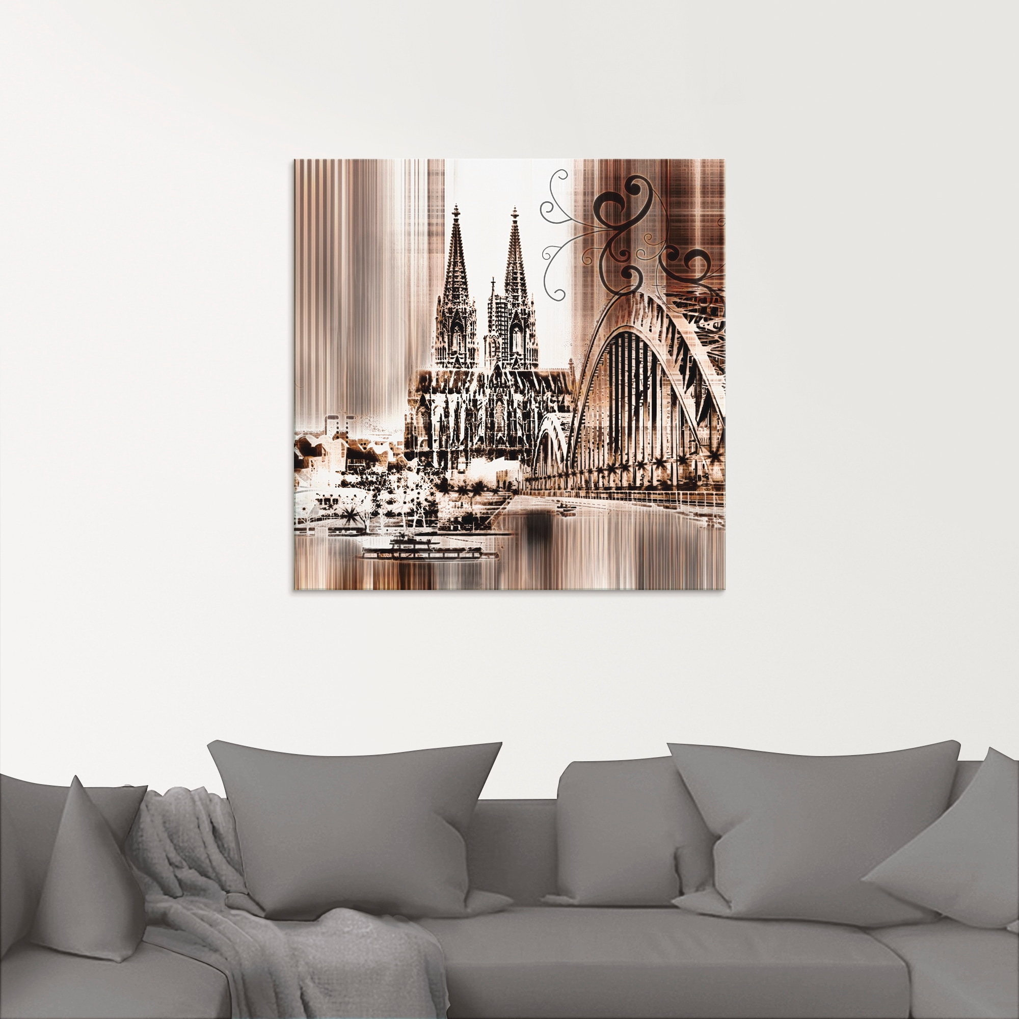 Artland Glasbild »Köln Skyline Collage VI«, Architektonische Elemente, (1 St.), in verschiedenen Größen