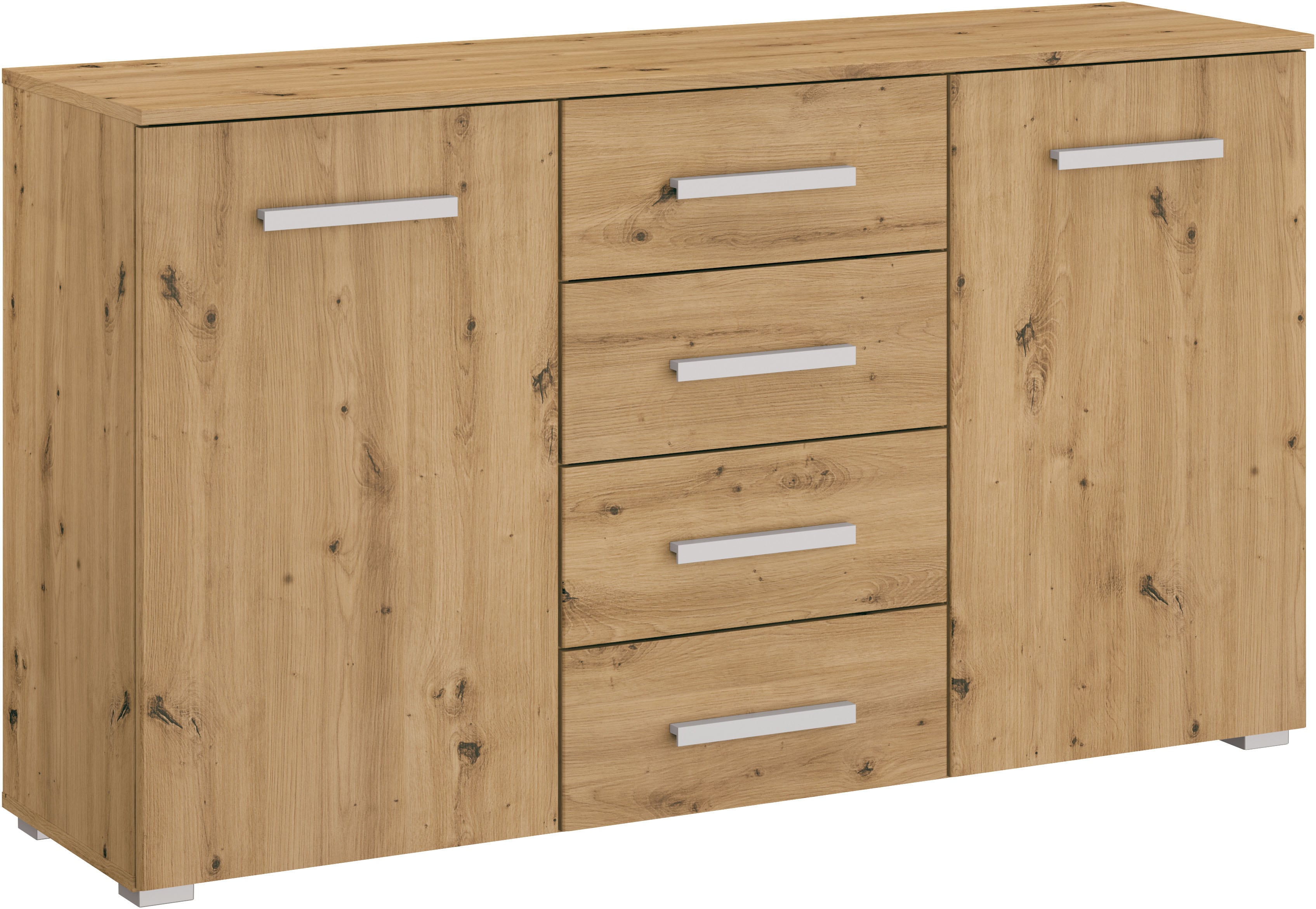 rauch Schubkastenkommode "Sideboard Kommode Kombikommode KOLUNA mit Dekorfront" Breite 120 cm mit moderner Dekorfront, vier große Schubladen, mit insgesamt 4 Einlegeböden MADE IN GERMANY
