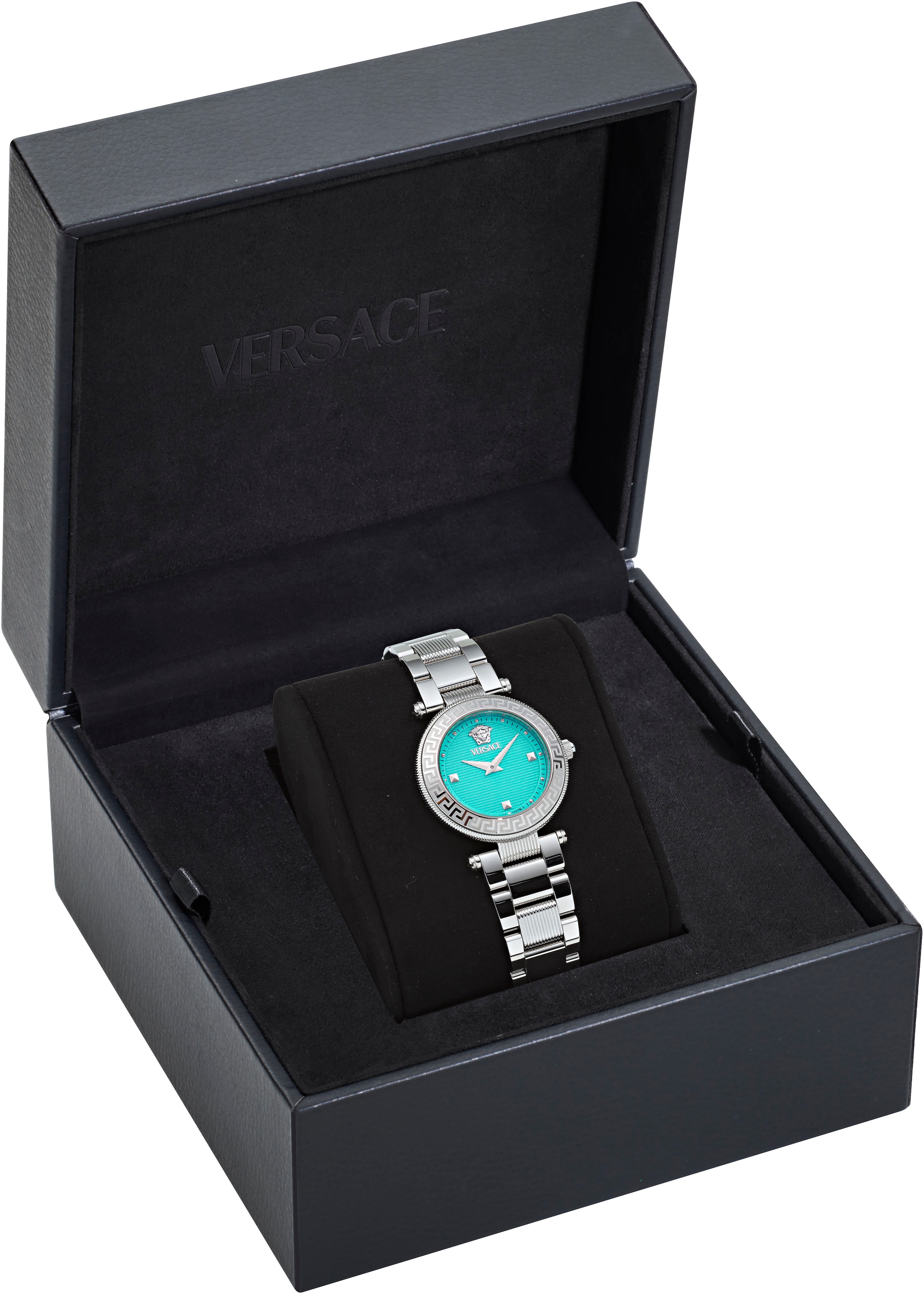 Versace Quarzuhr »REVE PETITE«, Armbanduhr, Damenuhr, Swiss Made, Edelstahlarmband, analog, Saphirglas