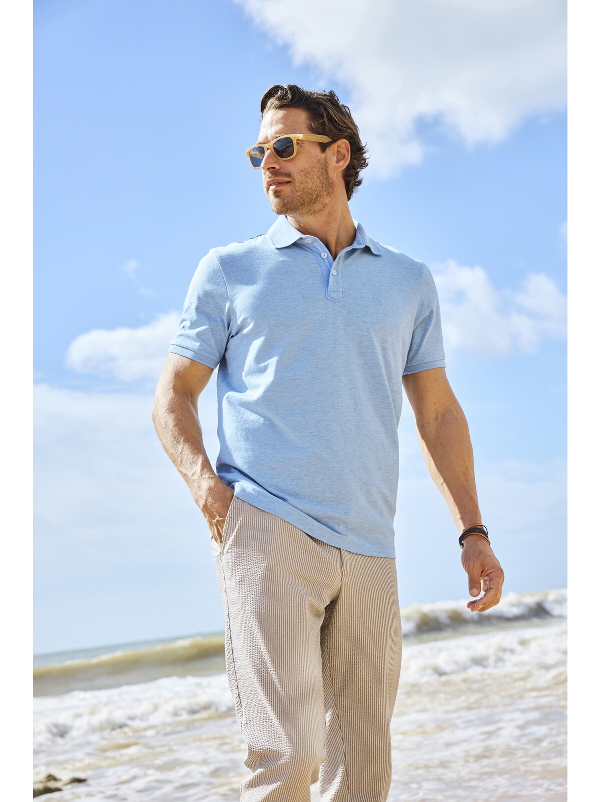 BABISTA TOVIO Polo Shirt Men Light Blue L 3