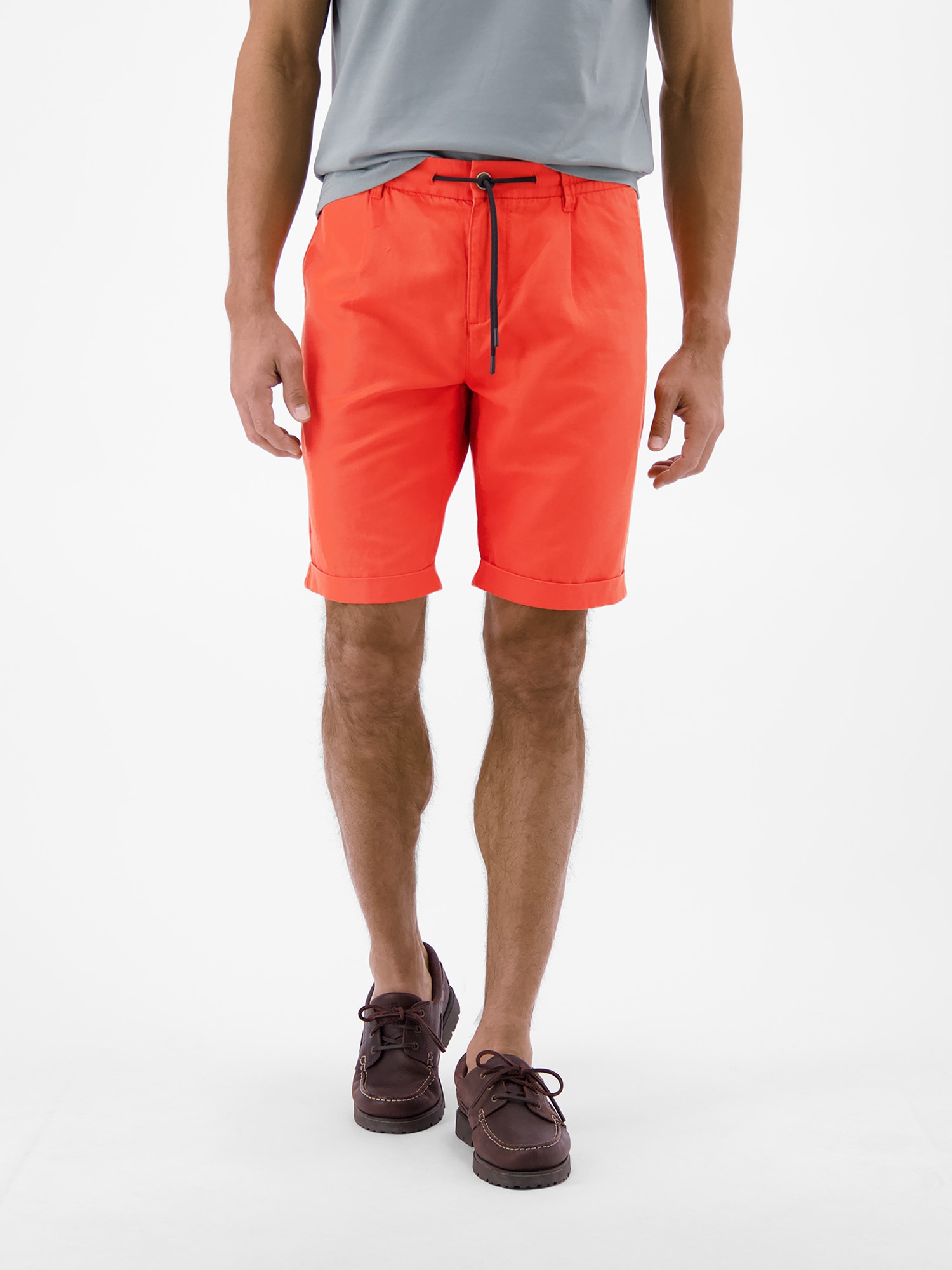 LERROS Chinoshorts "Chino-Shorts aus Baumwoll-Leinen-Mischgewebe" Chino Hose Herren kurz, Tunnelzugbund und Gürtelschlaufen, 4 Taschen