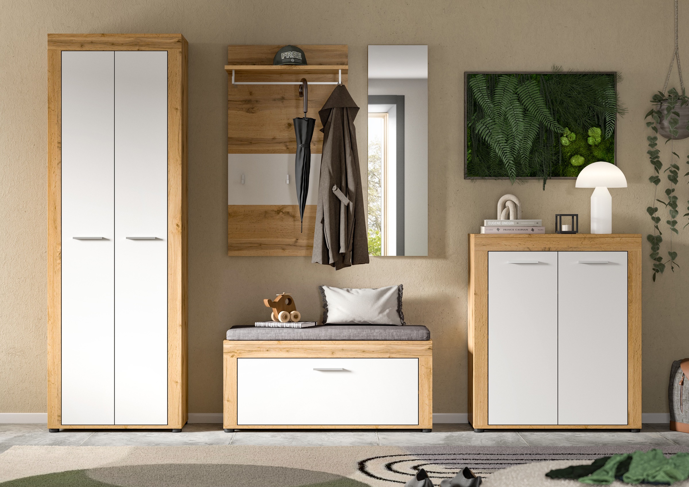 INOSIGN Garderoben-Set, (Set, 6 St.), Aosta, Höhe 191 cm, Garderobenset, Flur, Diele