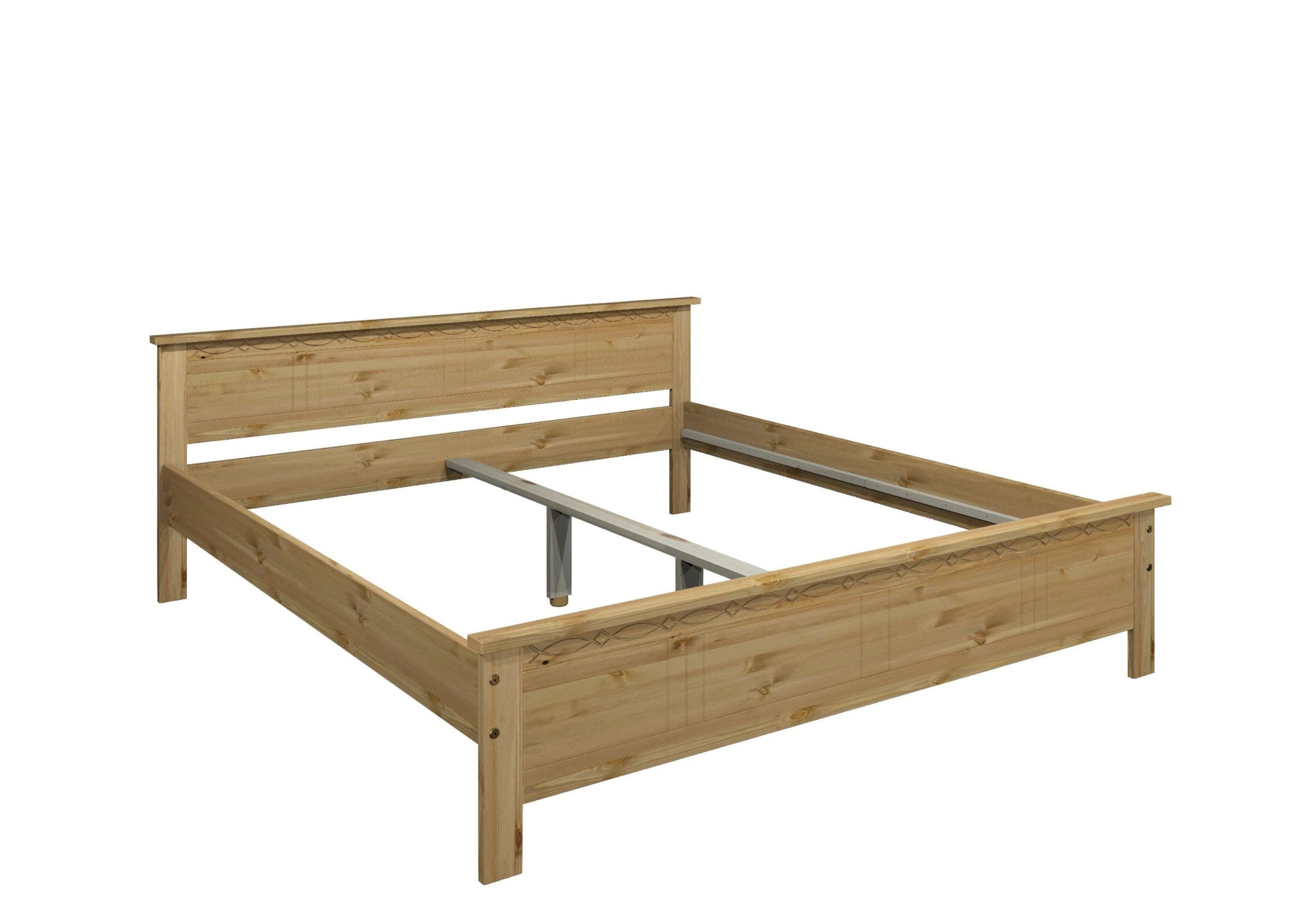Home affaire Massivholzbett »Indra, TOPSELLER, Landhausstil, edles Design,zertifiziertes Massivholz«, (Breite/Belastbarkeit 180cm/220 KG, 140cm/180 KG, 90cm/120 KG), mit dekorativen Fräsungen, in 2 Breiten und Farben