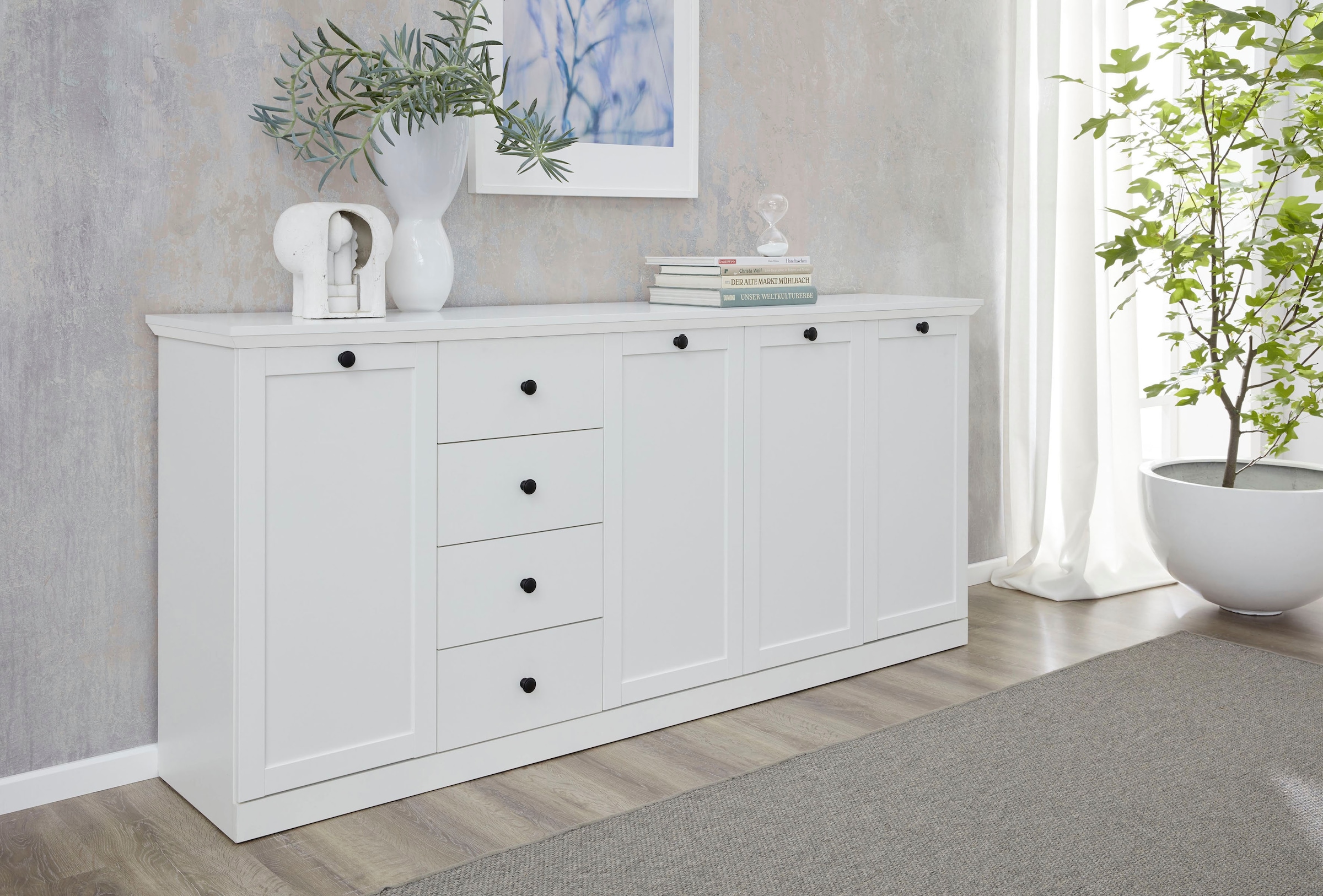 Home affaire Sideboard »Örebro« Kommode, zeitloser Landhausstil, mit Vollauszug