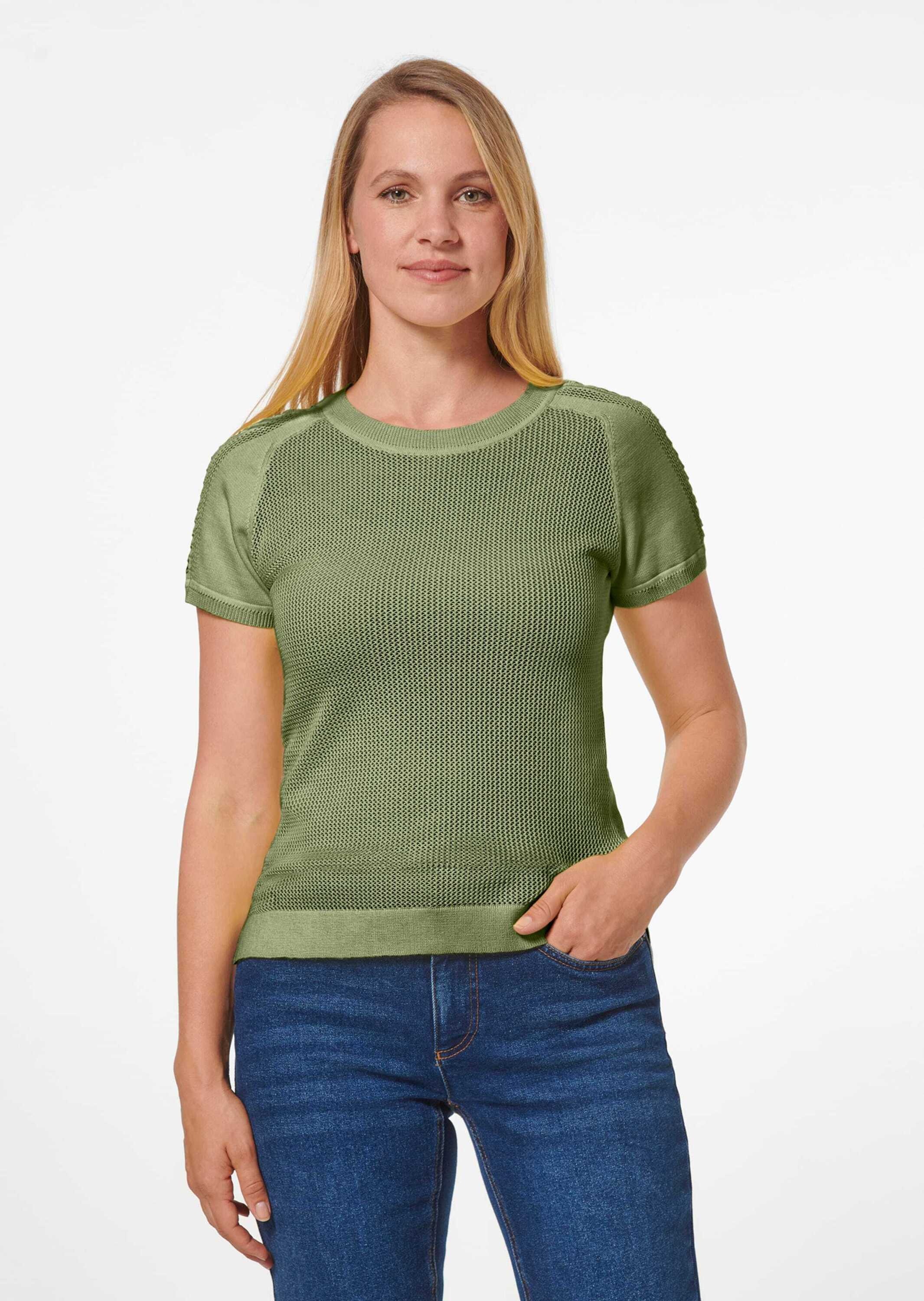 MADELEINE Longpullover »Pullover Netzpullover aus Supima-Baumwolle«