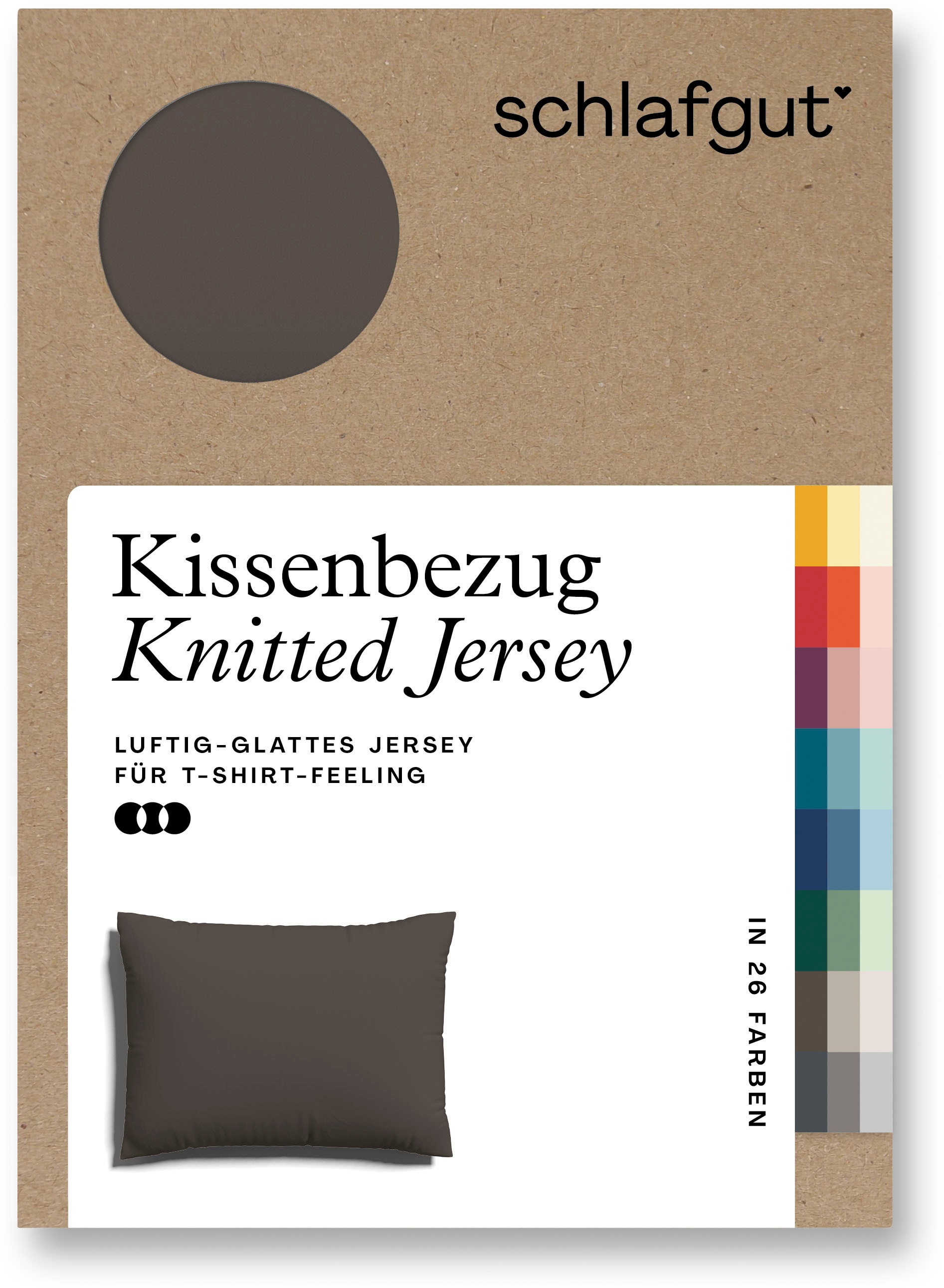 Schlafgut Kissenbezug "Knitted Jersey aus Bio-Baumwolle mit Elasthan, bügelfrei,", (1 St.), besonders fein gestrickt, Ki