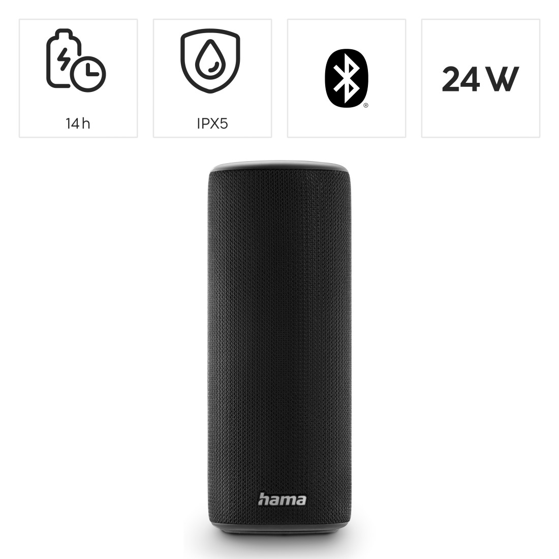 Hama Bluetooth-Lautsprecher »Tragbarer Bluetooth-Lautsprecher 24W  (wasserdicht, 10 Licht-Modi, TWS)« | BAUR