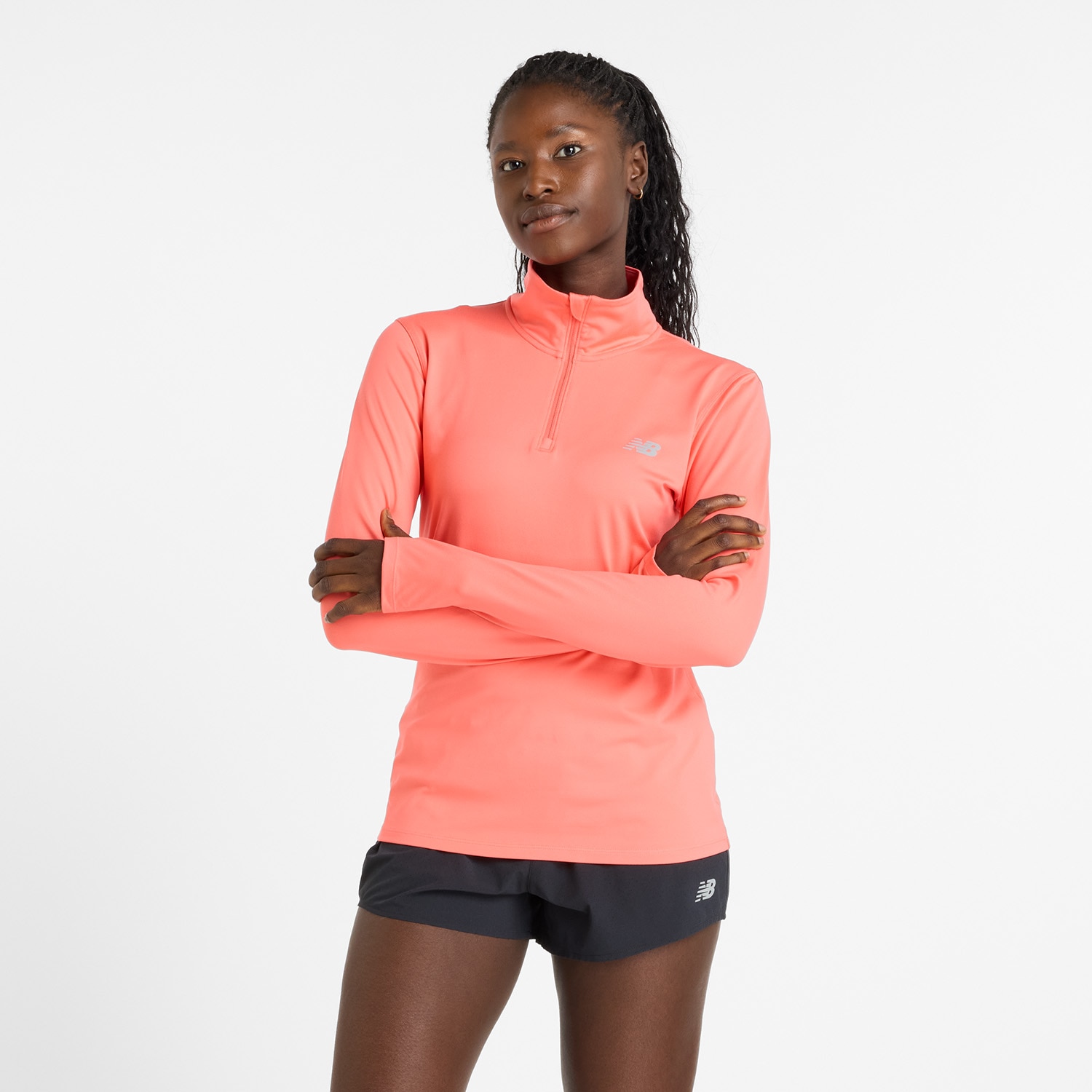 New Balance Laufshirt "Sport Essentialspace Dye Quarter Zip PINK TAFFY" günstig online kaufen