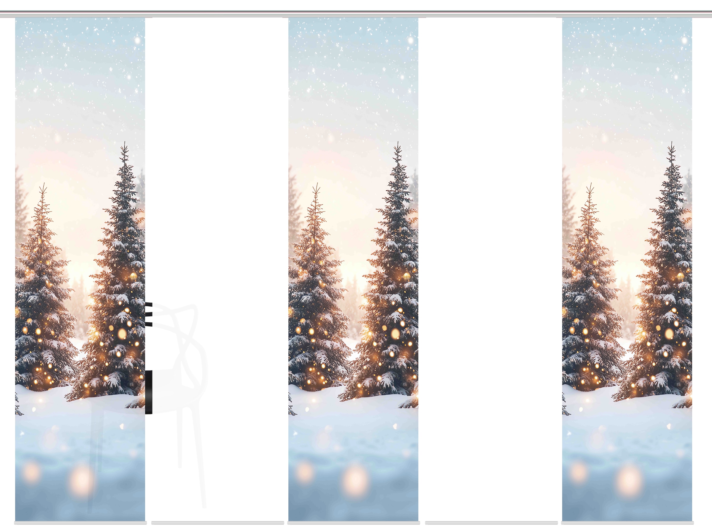 HOME WOHNIDEEN Schiebegardine "SCHNEETANNEN" Paneelwagen 5 Stk. tlg. SET, S günstig online kaufen