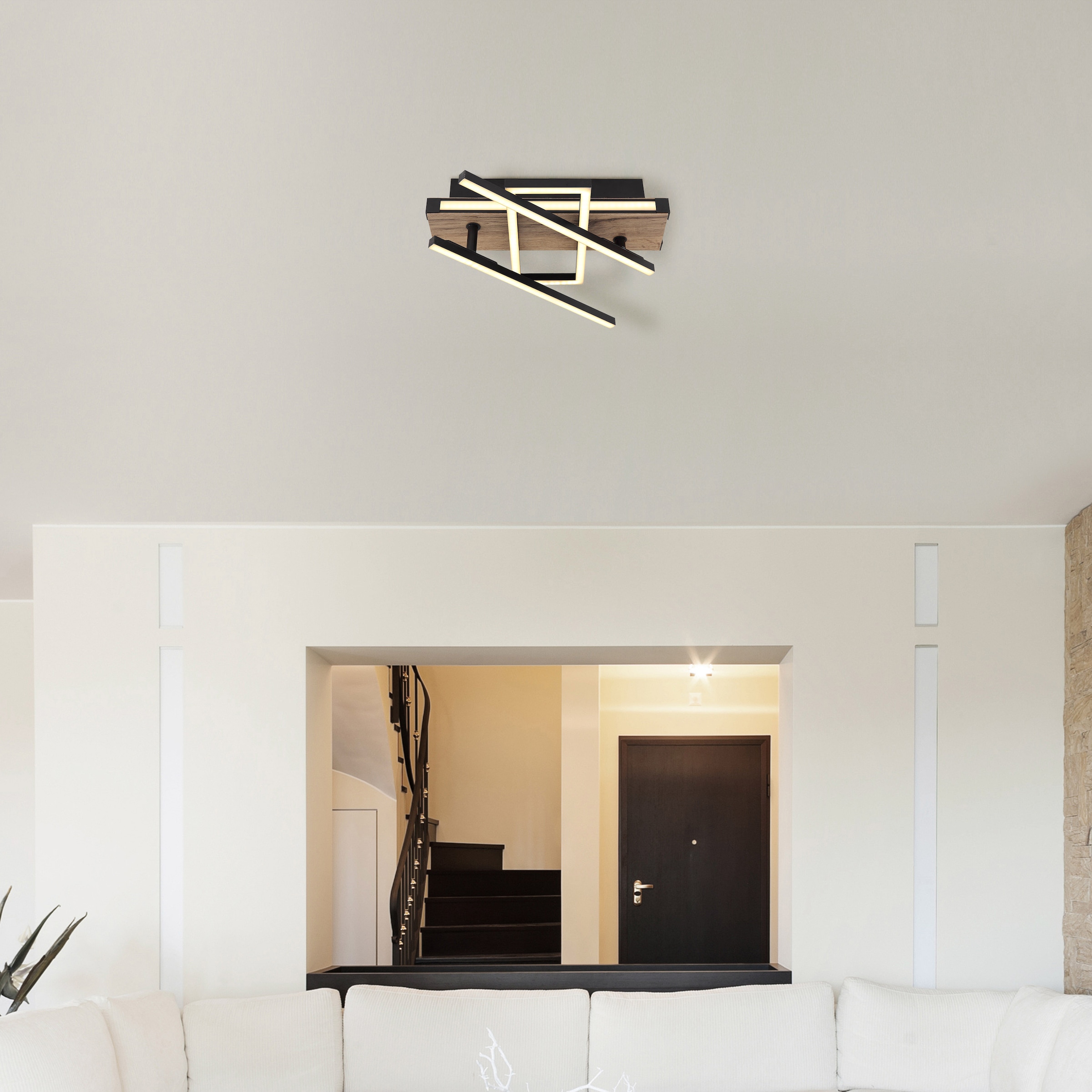 GLOBO LIGHTING Deckenleuchte »COLLI« LED-Modul 1 Stk. Warmweiß Dreh-/Schwenkbare Deckenleuchte schwarz matt mit Memoryfunktion