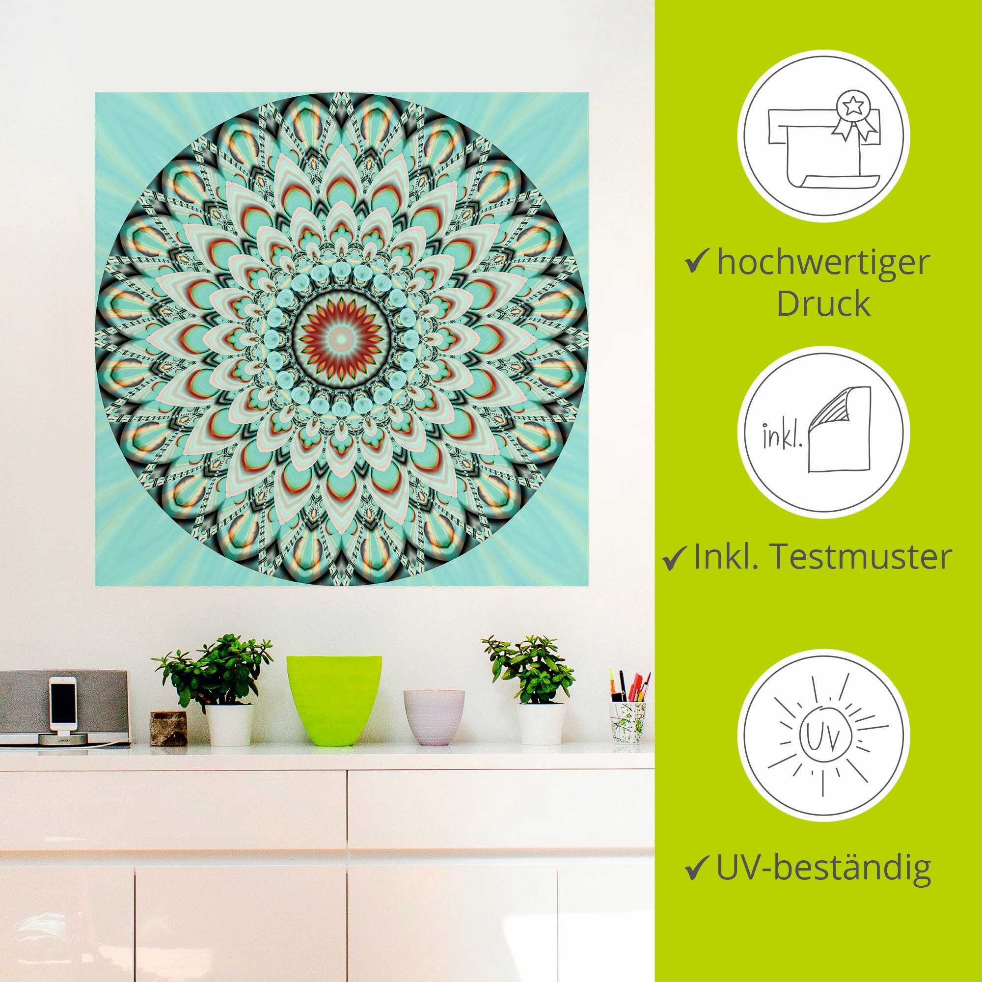 Artland Wandbild »Mandala Integrität«, Muster, (1 St.), als Leinwandbild, Wandaufkleber in verschied. Größen