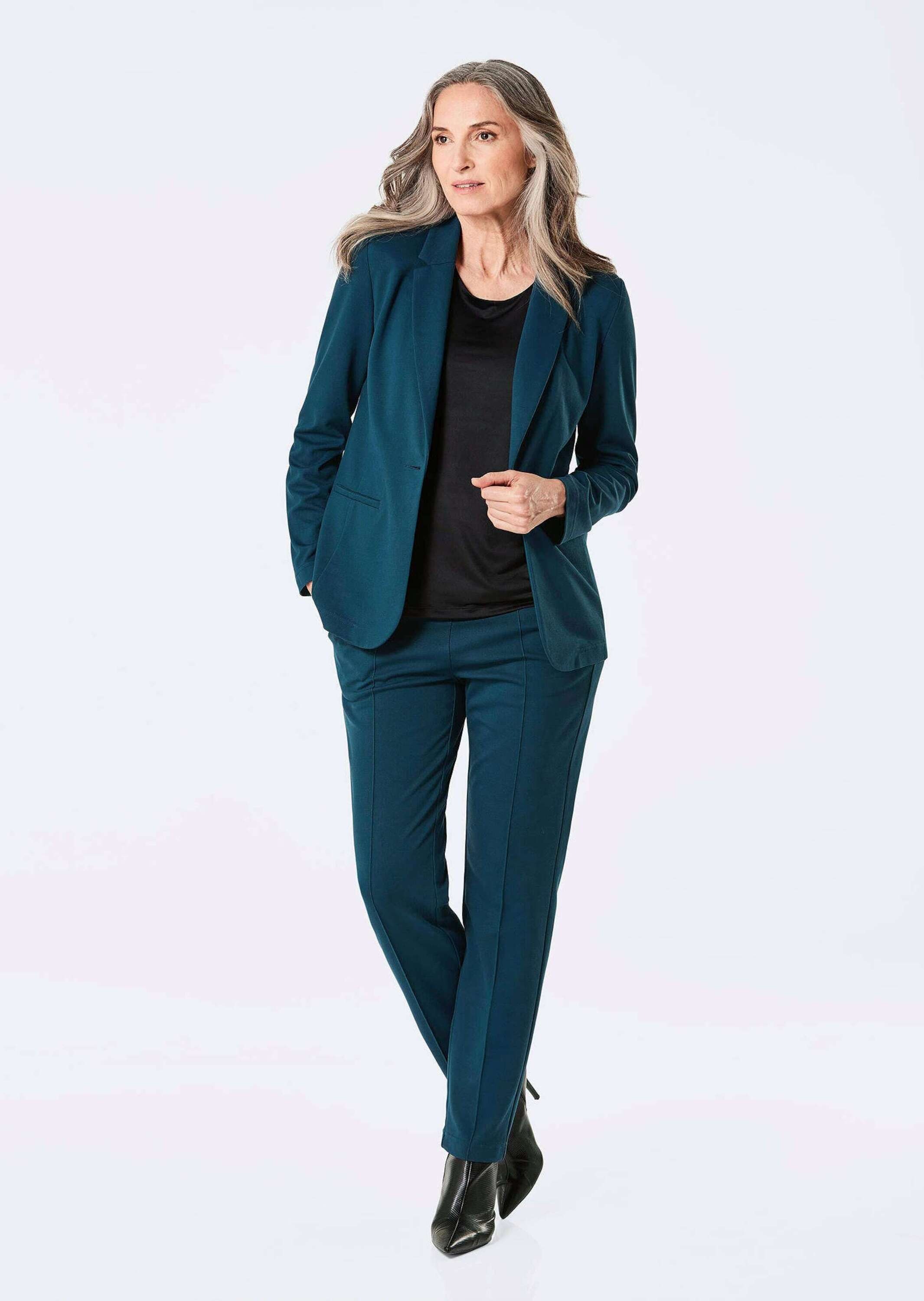 GOLDNER Kurzblazer "Kurzgröße Longblazer" Die vordere Kante ist am Saum abg günstig online kaufen