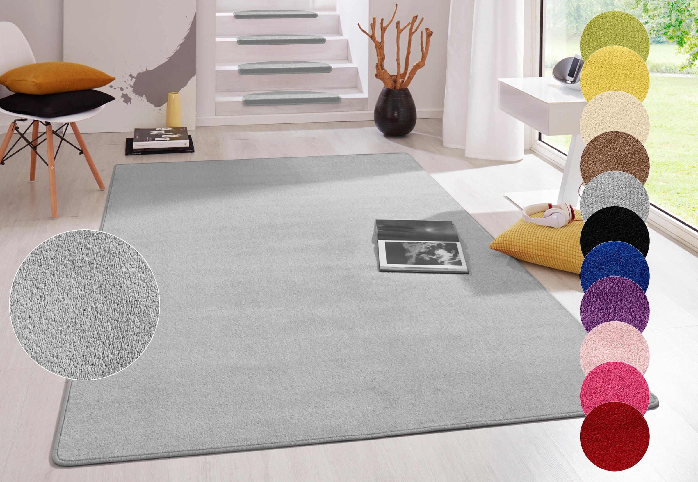 HANSE Home Teppich "Fancy" rechteckig 7 mm Höhe Kurzflor, Läufer, uni, geke günstig online kaufen