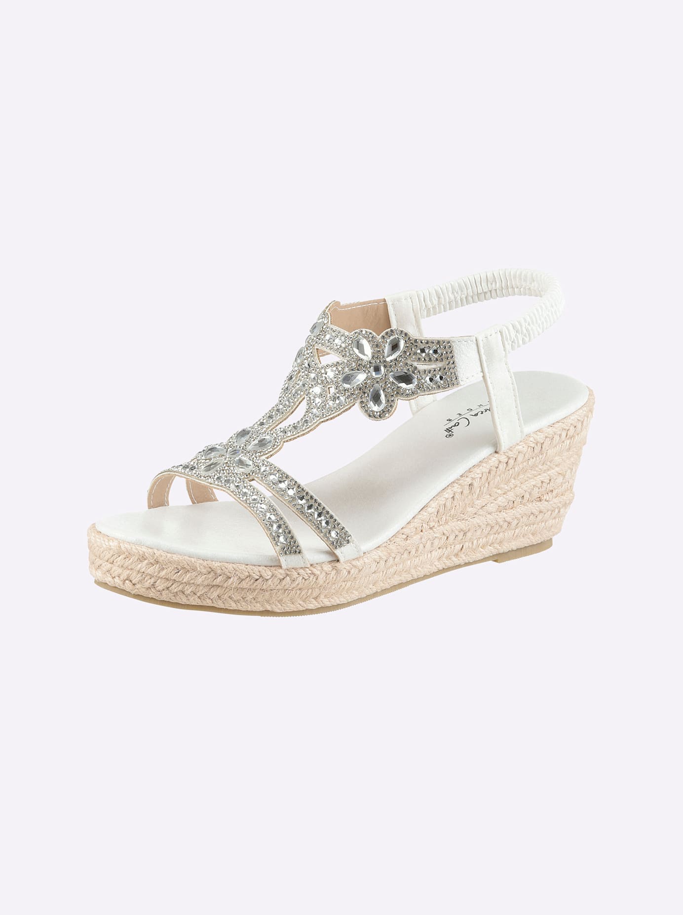 Sandalette ANDREA CONTI, Damen, Gr. 39, weiß, Textil, Schuhe Sandalette