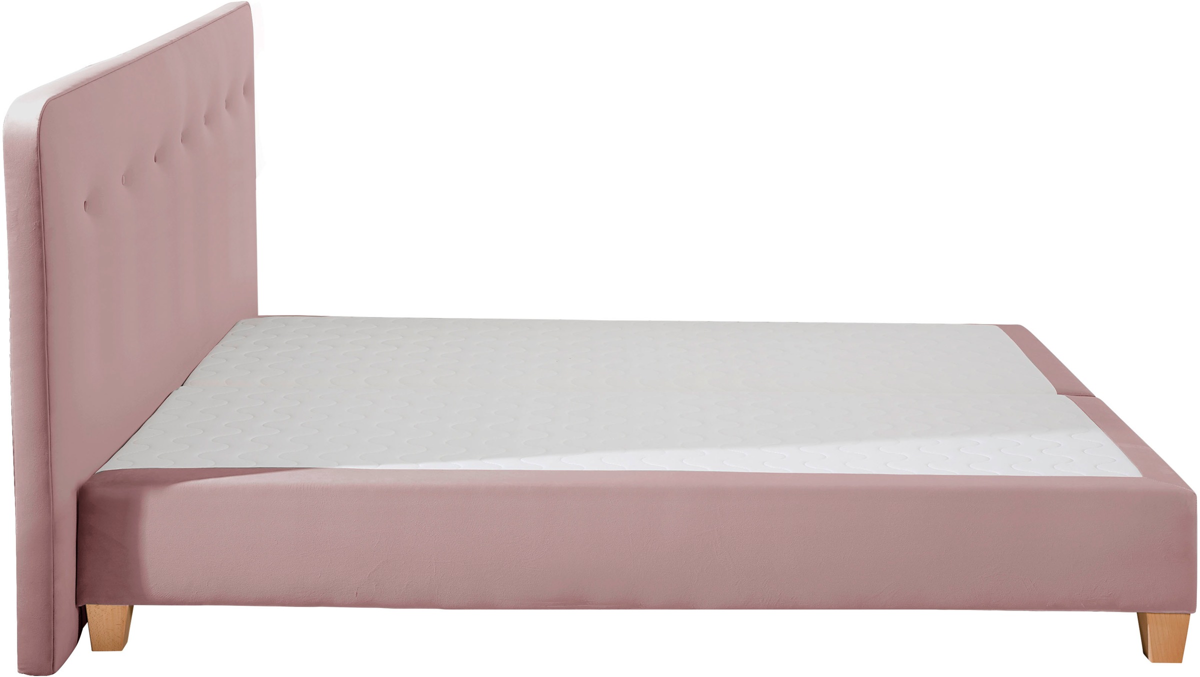 Boxspringbett HOME AFFAIRE "Fargo", lila (flieder), B:213cm L:207cm, Struktur fein (100% Polyester);Samtstoff (100% Polyester), Komplettbetten, Boxspringbett, inkl. Topper, in 3 Matratzenarten, in Samt- oder Strukturstoff 6