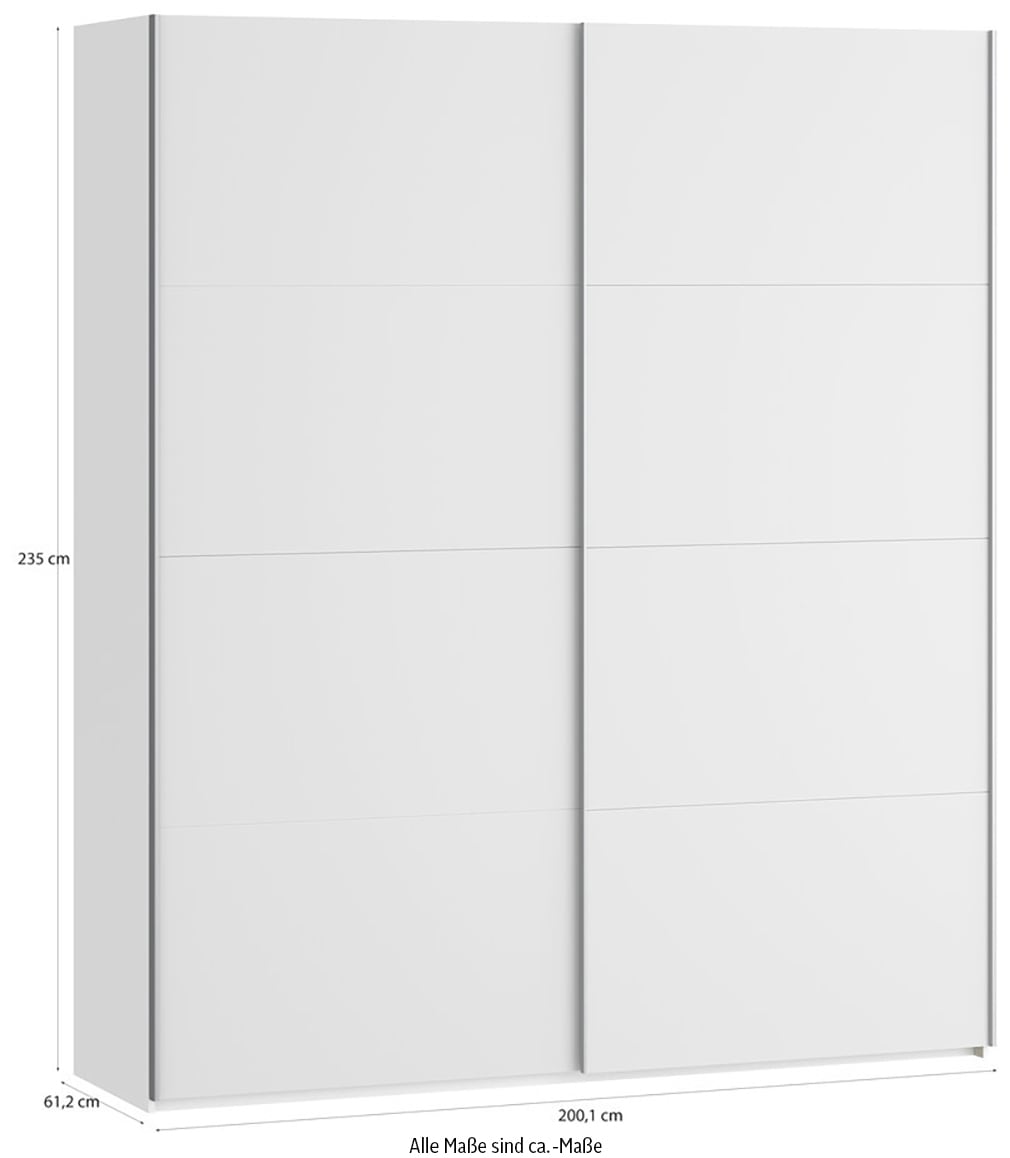 FORTE Schwebetürenschrank »Fittio, Made in Europe, 2 Schiebetüren, modernes Design«, Höhe 2,35 mtr, stehende Montage