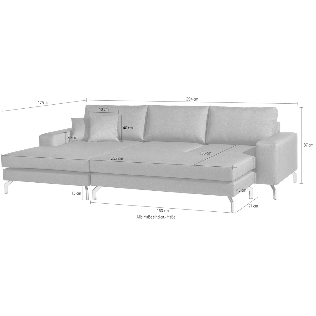 Max Winzer® Ecksofa »Flori«, (Spar-Set, Ecksofa und Hocker)