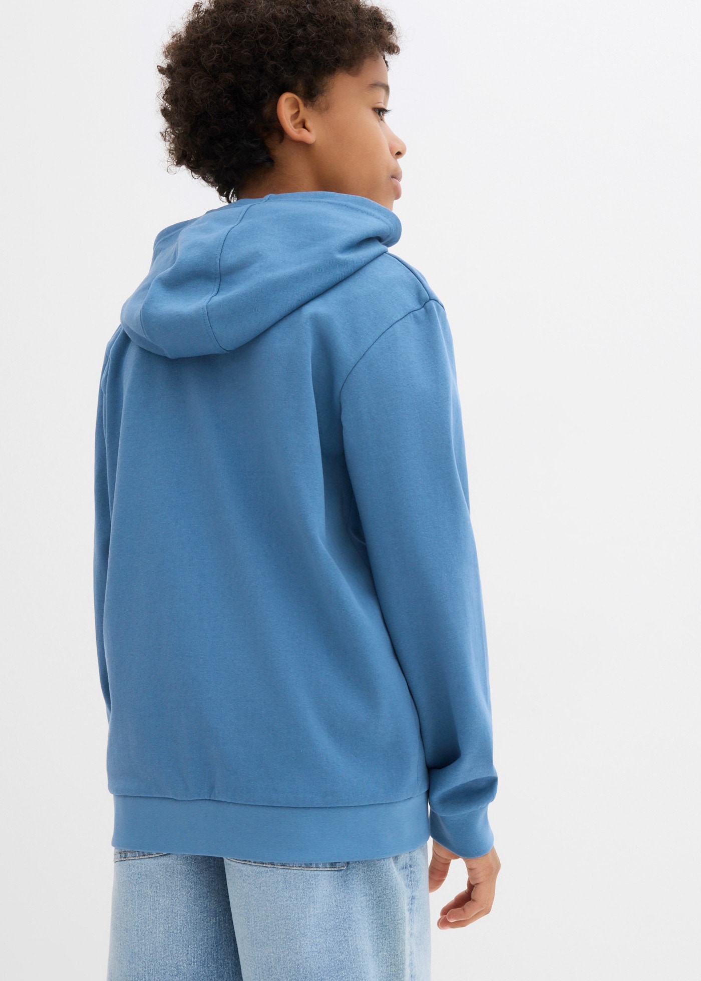 bonprix Kapuzensweatjacke für Jungen, aus Baumwolle und Polyester, bequeme Passform, mit Kapuze