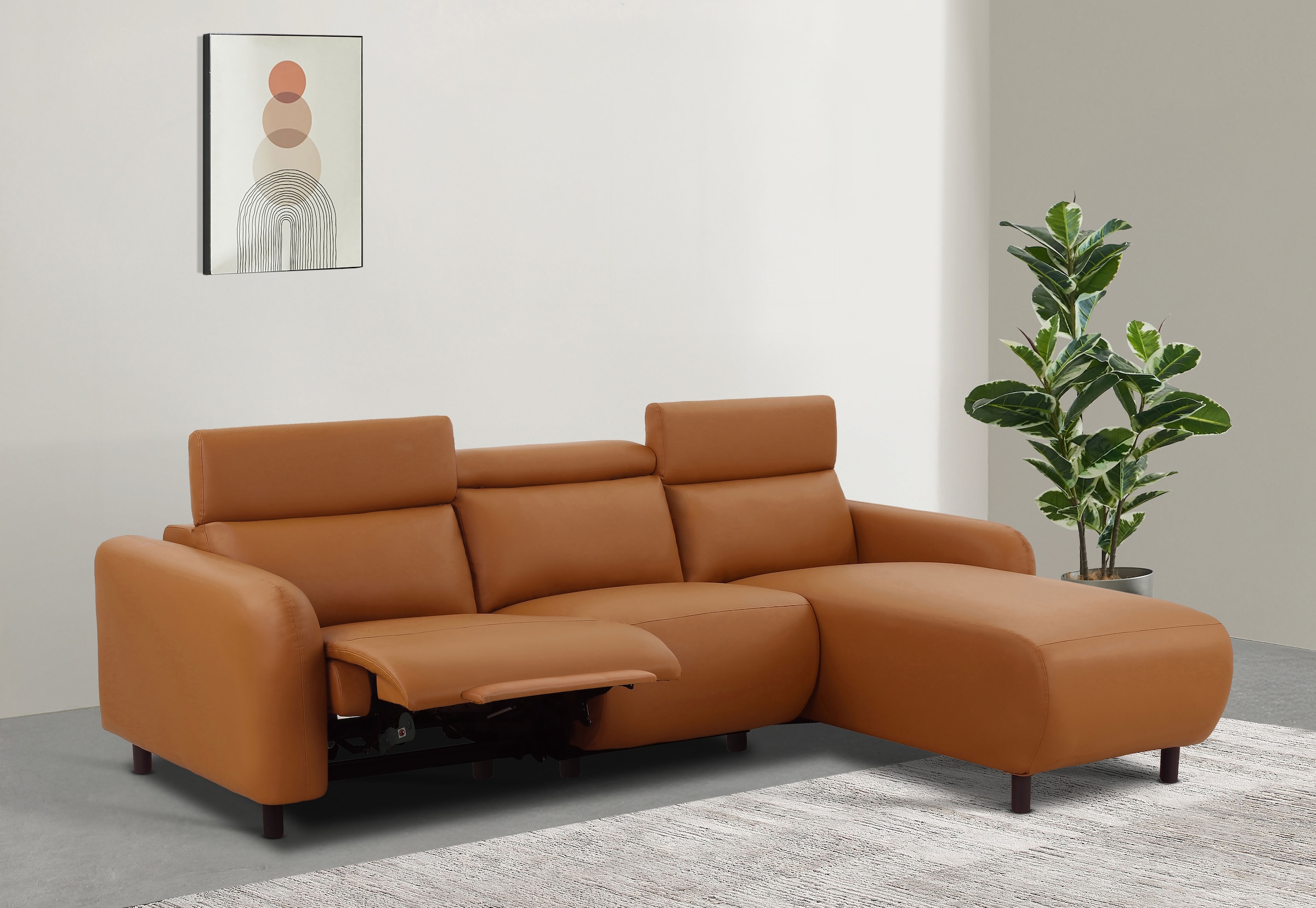 Home affaire Ecksofa "SKAANE Lederoptik, L-Form, 274 cm, manuelle u. elektr günstig online kaufen