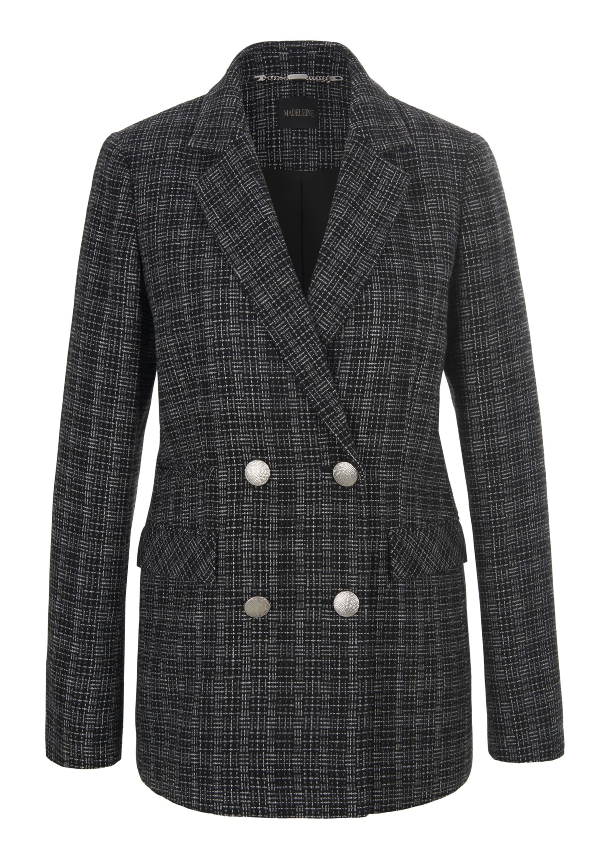 MADELEINE Jackenblazer "Blazer Klassischer Blazer, silberfarbene Knöpfe"