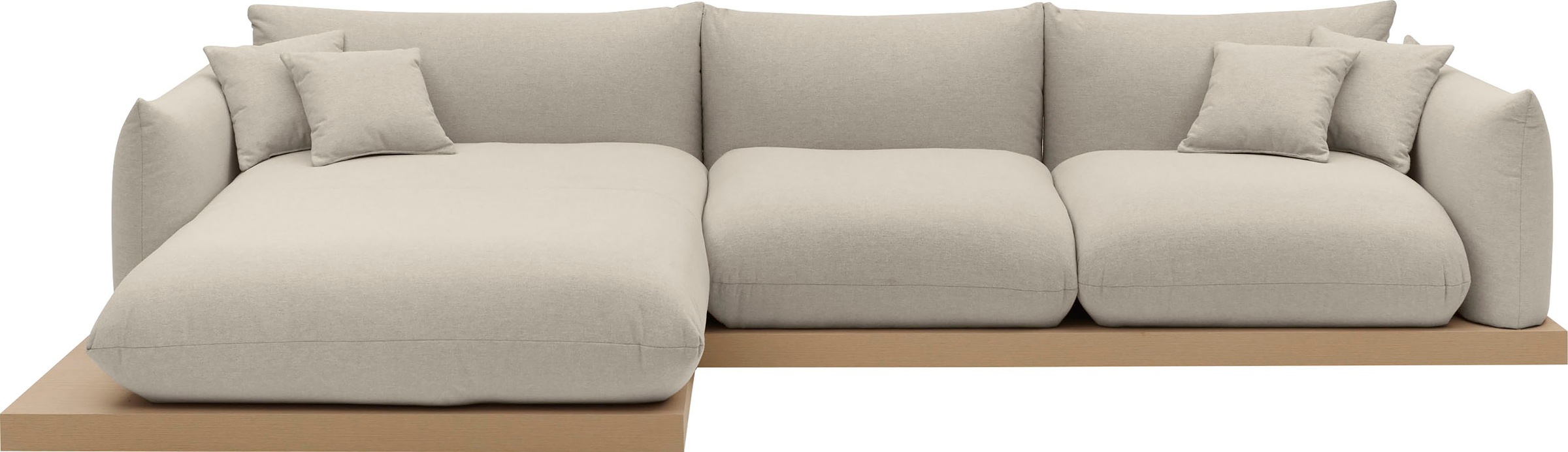 OTTO home Ecksofa "Kalix, Polsterecke mit kräftigem Holz-Plateau, moderne C günstig online kaufen