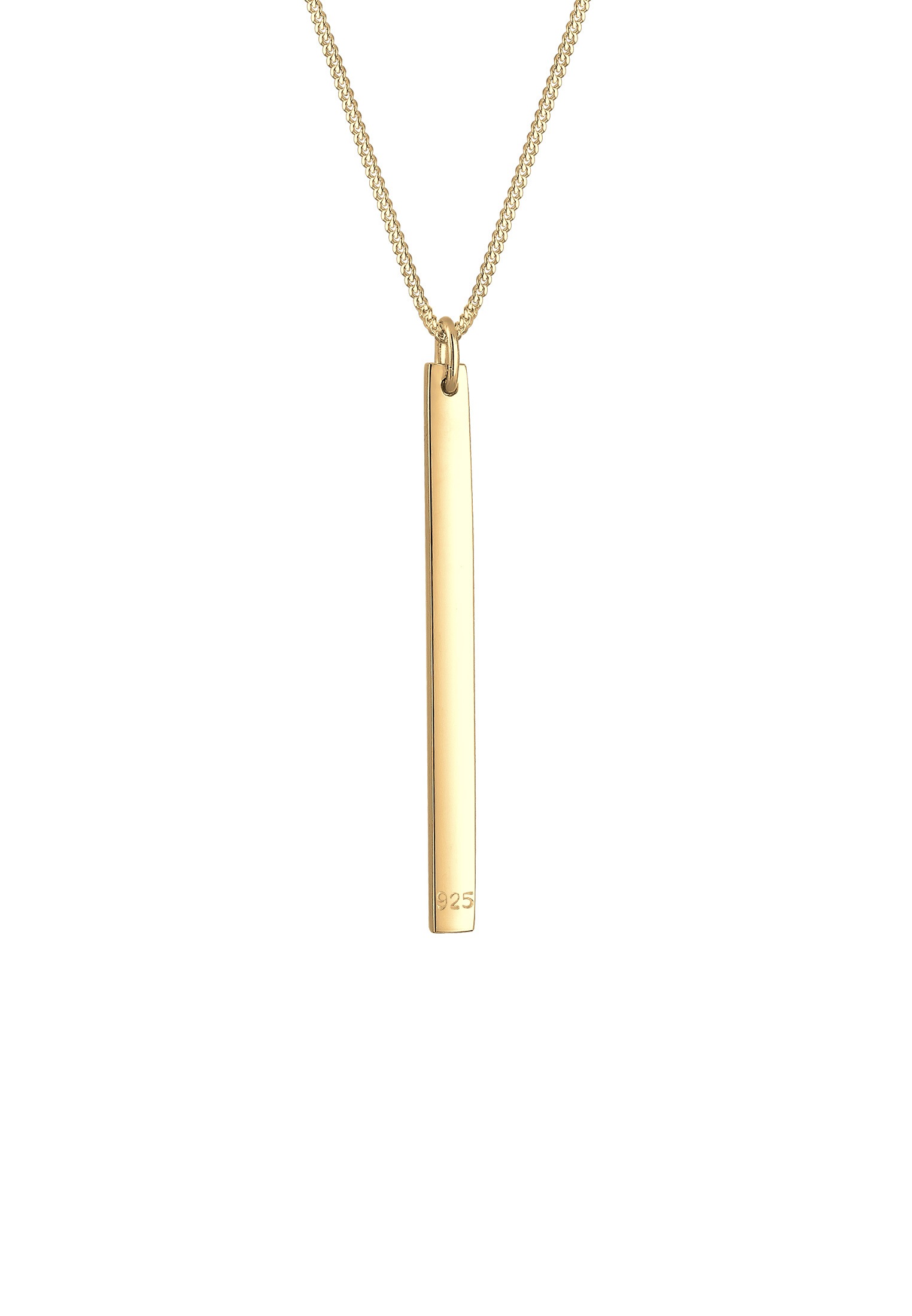 Kette mit Anhänger ELLI "Anhänger Rechteck Schmuck Geschenk 925 Sterling Silber" Gr. 55, gold, Halsketten, Damen, 55, ohne Stein, Silber 925 (Sterlingsilber), L: 45 3