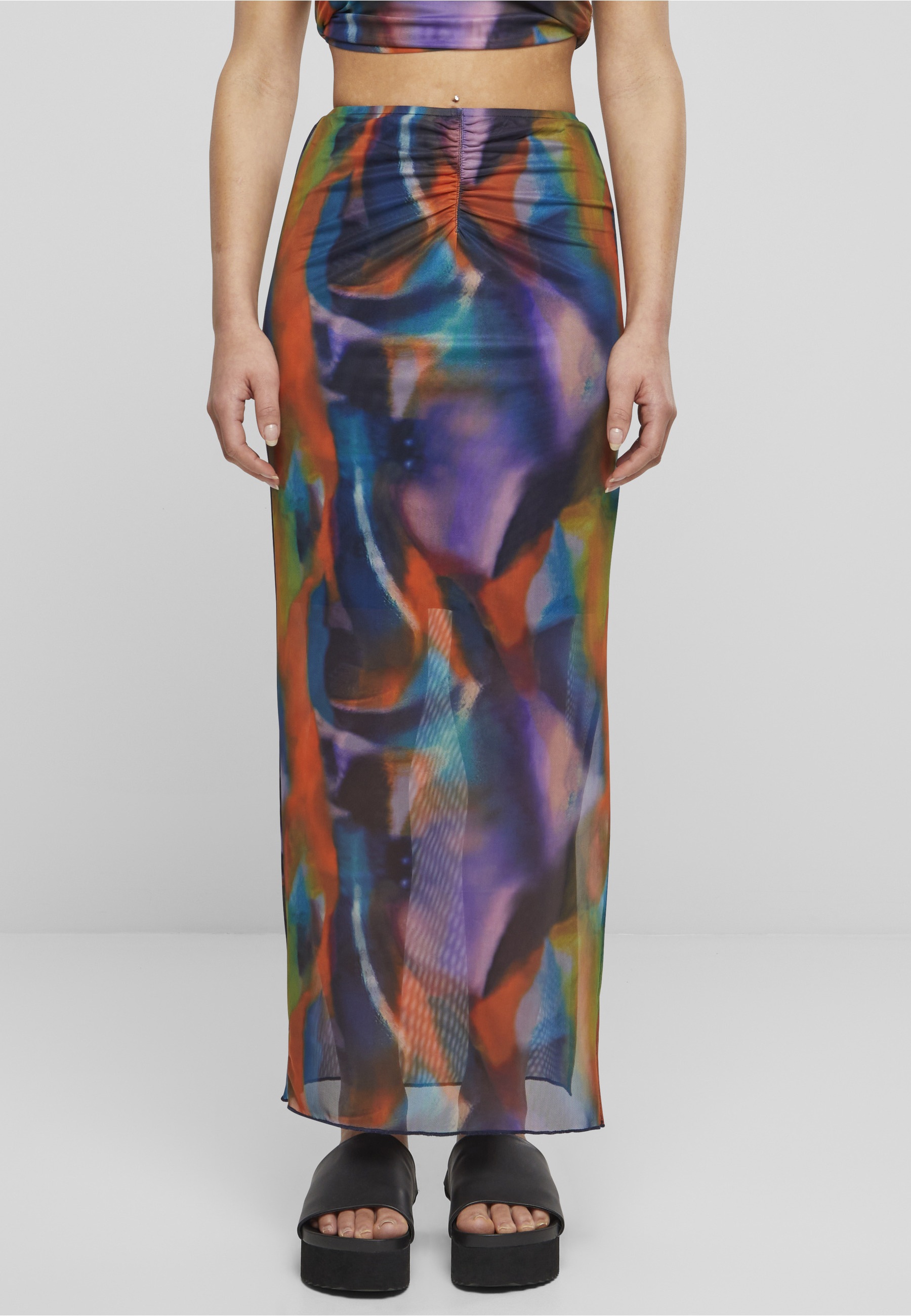 URBAN CLASSICS Sommerrock »Urban Classics Damen Ladies AOP Mesh Tube Skirt« 1 Stk.
