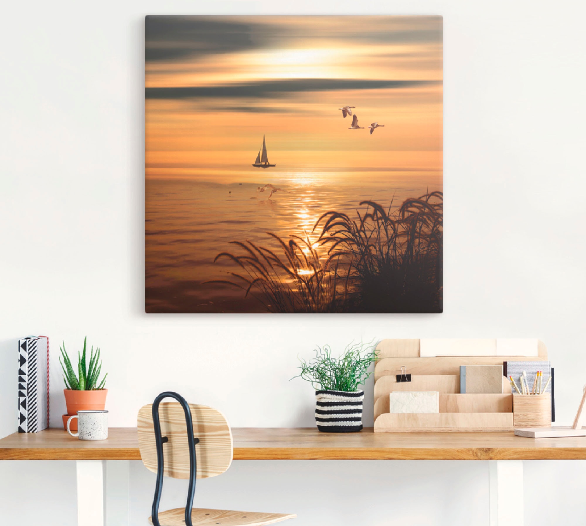 Artland Wandbild »Goldene See Impressionen«, Gewässer, (1 St.), als Leinwandbild, Wandaufkleber in verschied. Größen