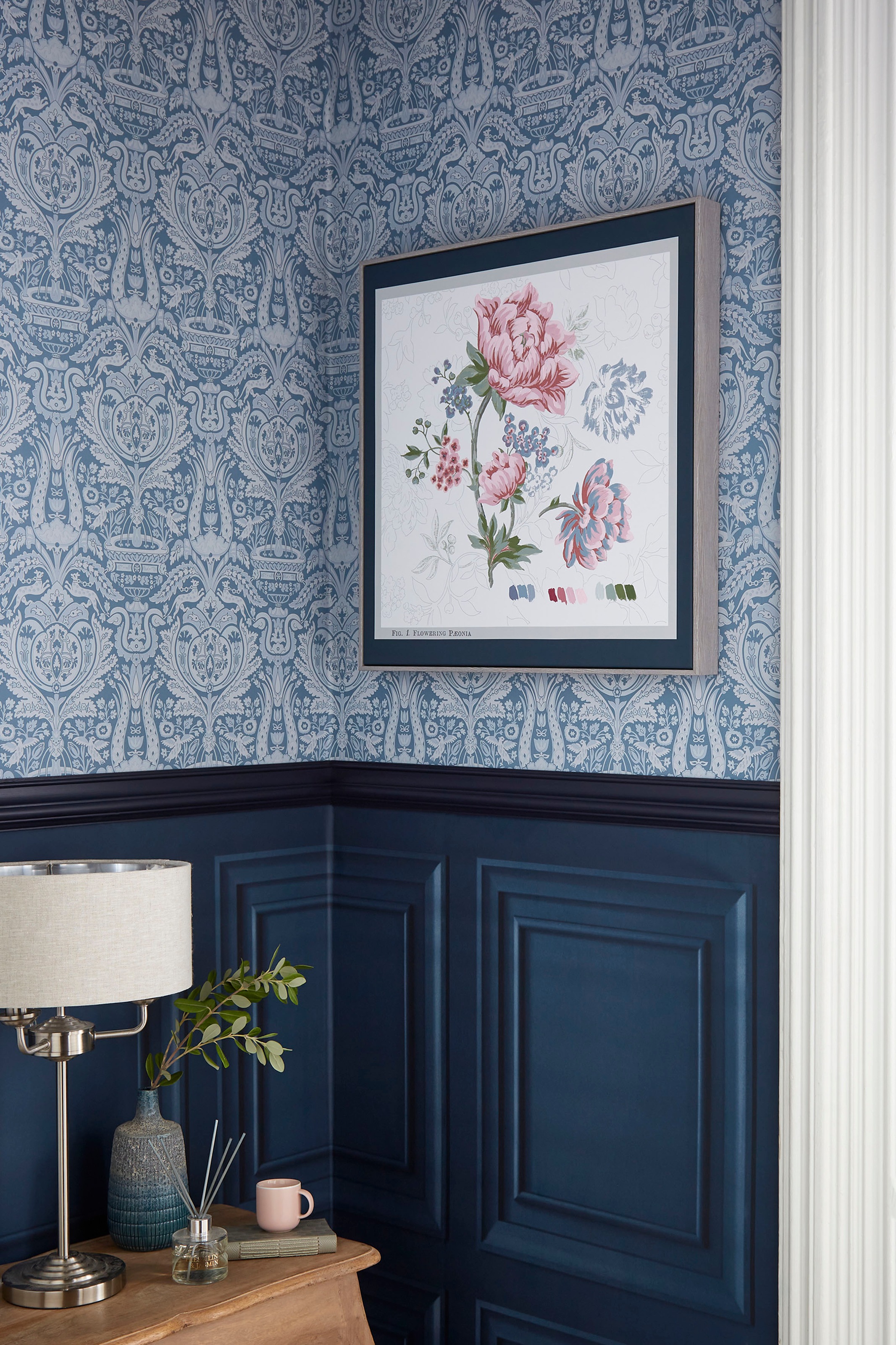 LAURA ASHLEY Bild mit Rahmen "Floral" 1 Stk. tlg. Bilder 60x60cm günstig online kaufen
