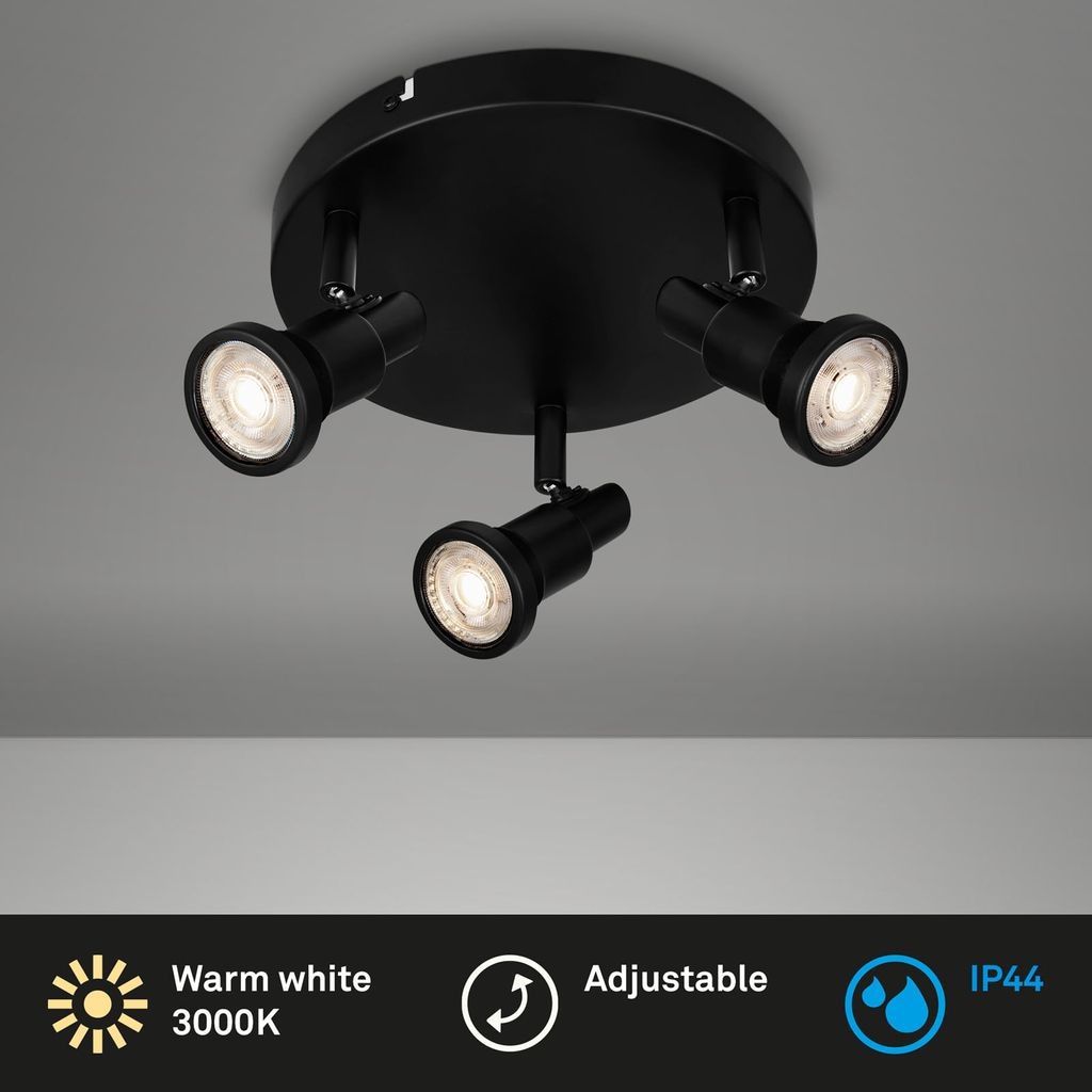 Briloner Leuchten LED Deckenspot »LED Spotleuchte 3-flammig, Metall, schwarz«