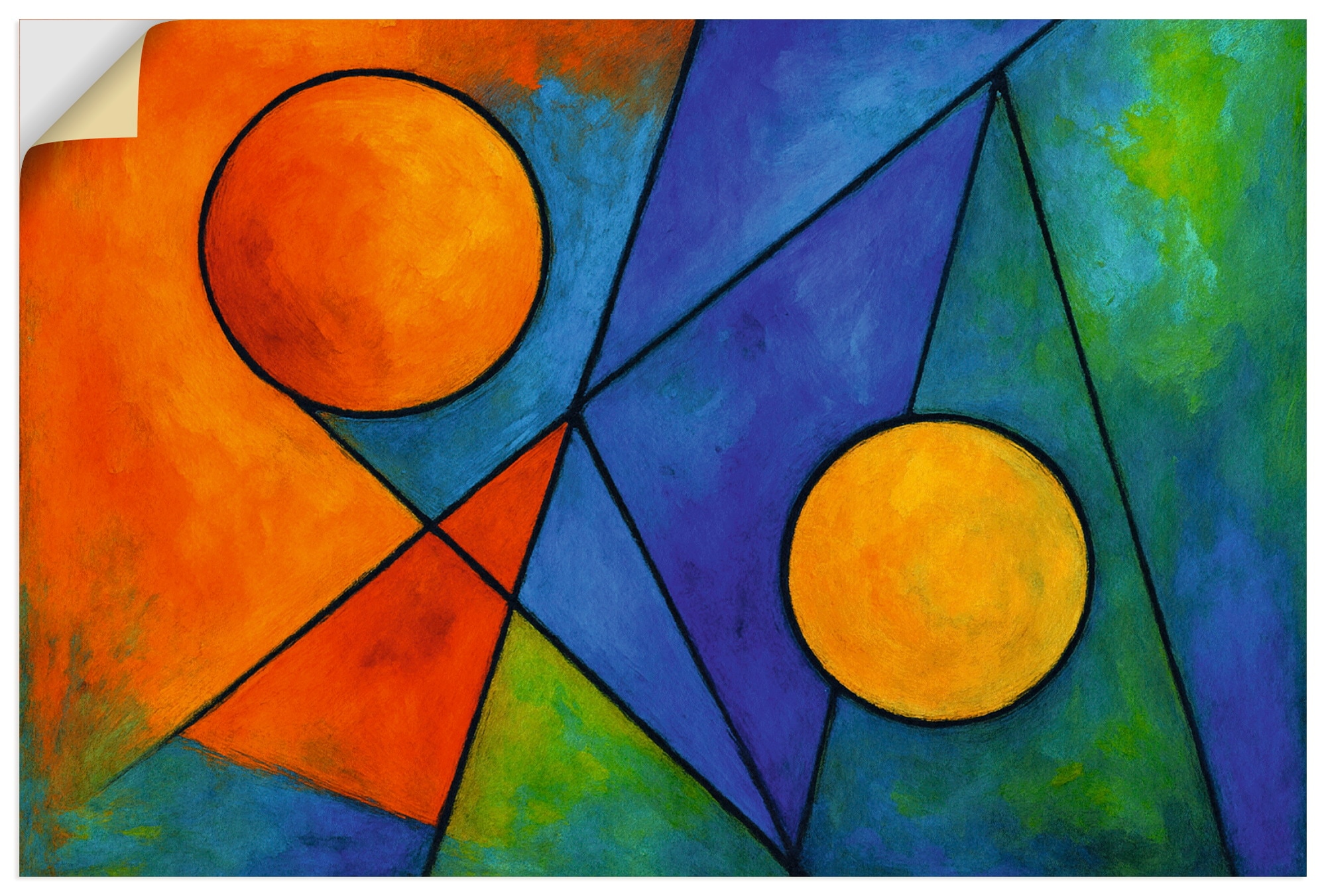 Wandbild ARTLAND "Farbkomposition im Gleichgewicht", farbe bild(er): farbig, B:90cm H:60cm, Bilder, als Alubild, Leinwandbild, Poster, Wandaufkleber in verschied. Größen