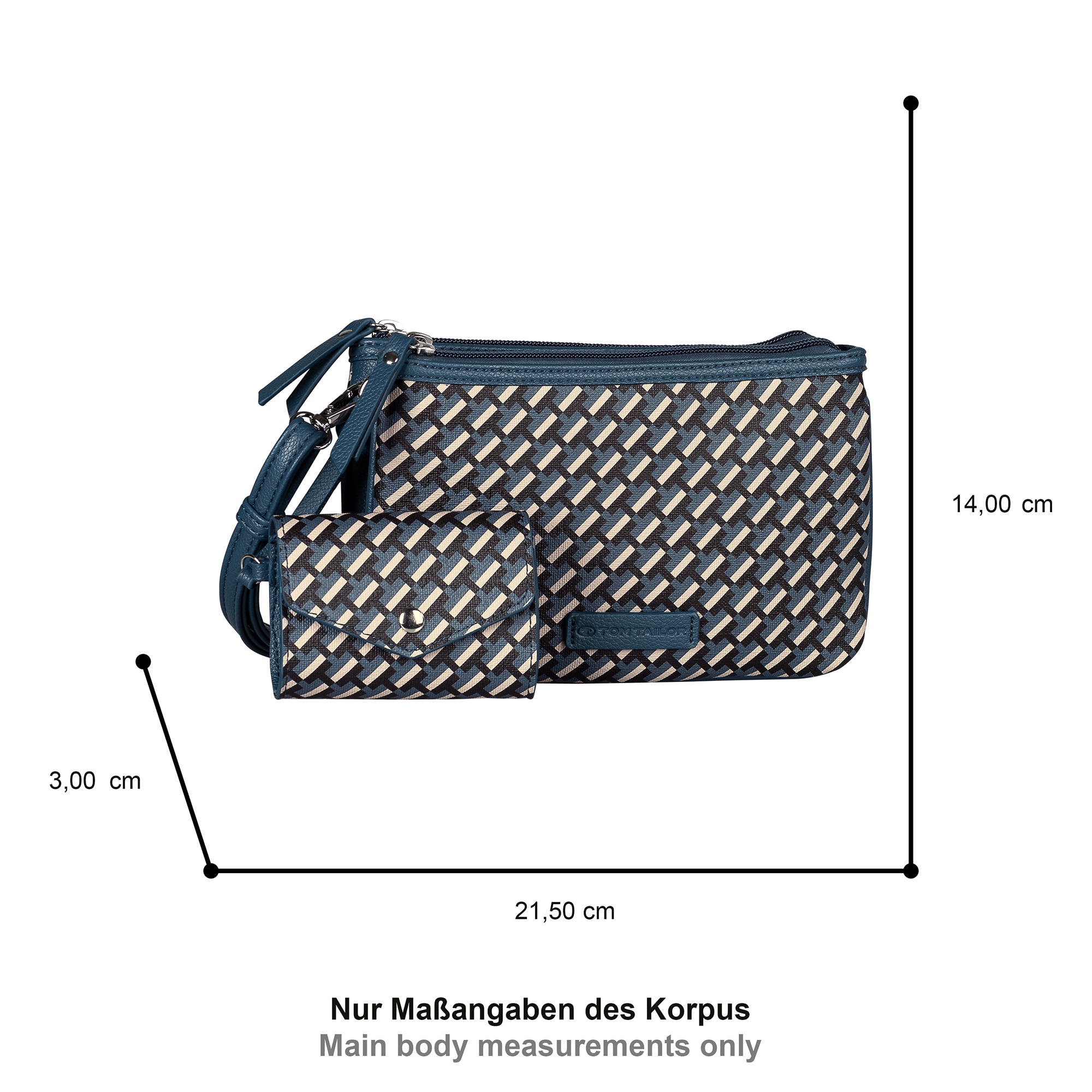 TOM TAILOR Umhängetasche »Xenia«, mit raffiniert geometrischen "T" Print des Logos auf dem Taschenkörper