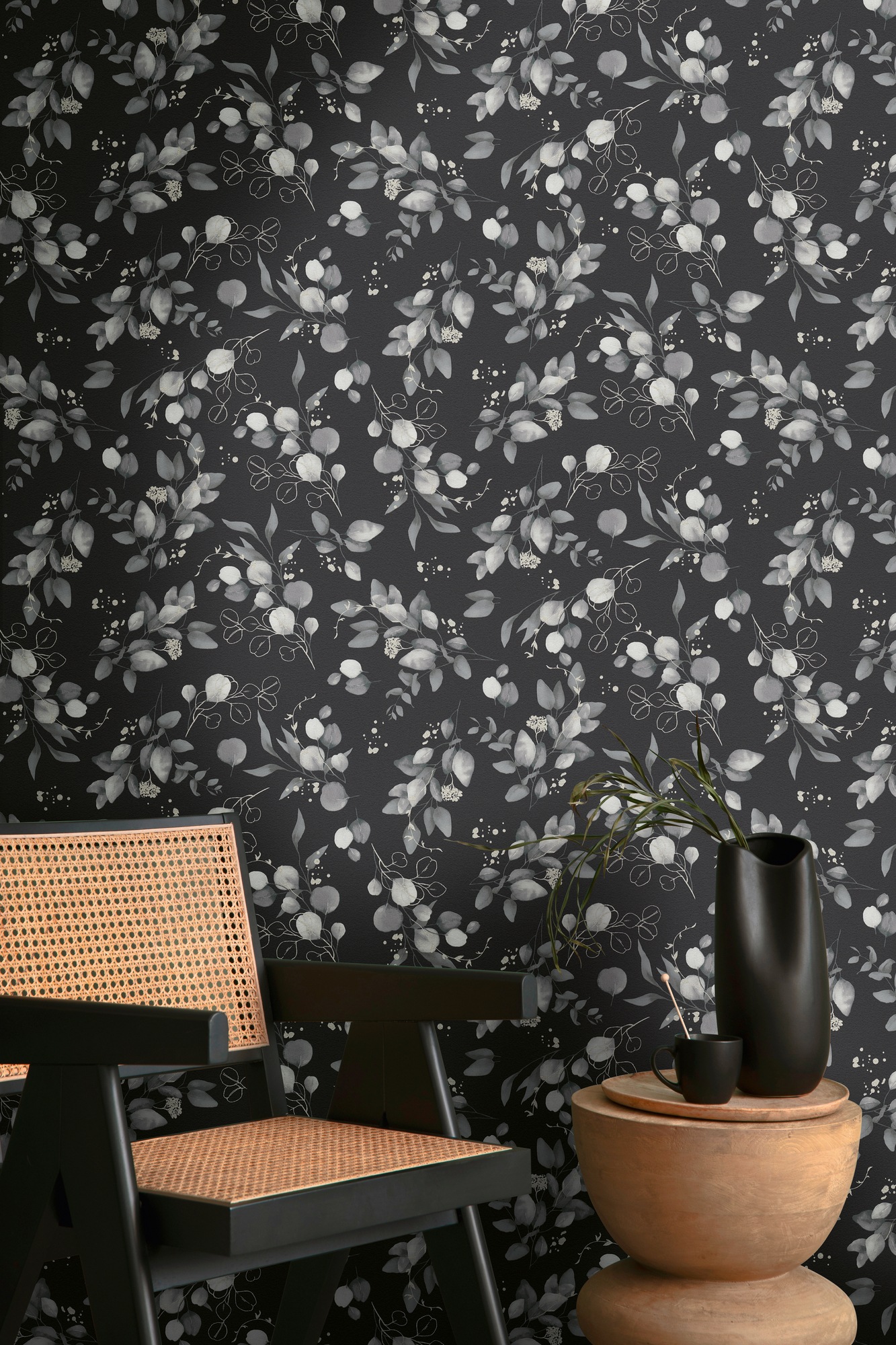 A.S. Création Vliestapete »Pure Elegance Blumen-Tapete Mustertapete Blümchen Blattmuster«, leicht glänzend, Vliestapete floral für Schlafzimmer Küche Wohnzimmer Blumen Design