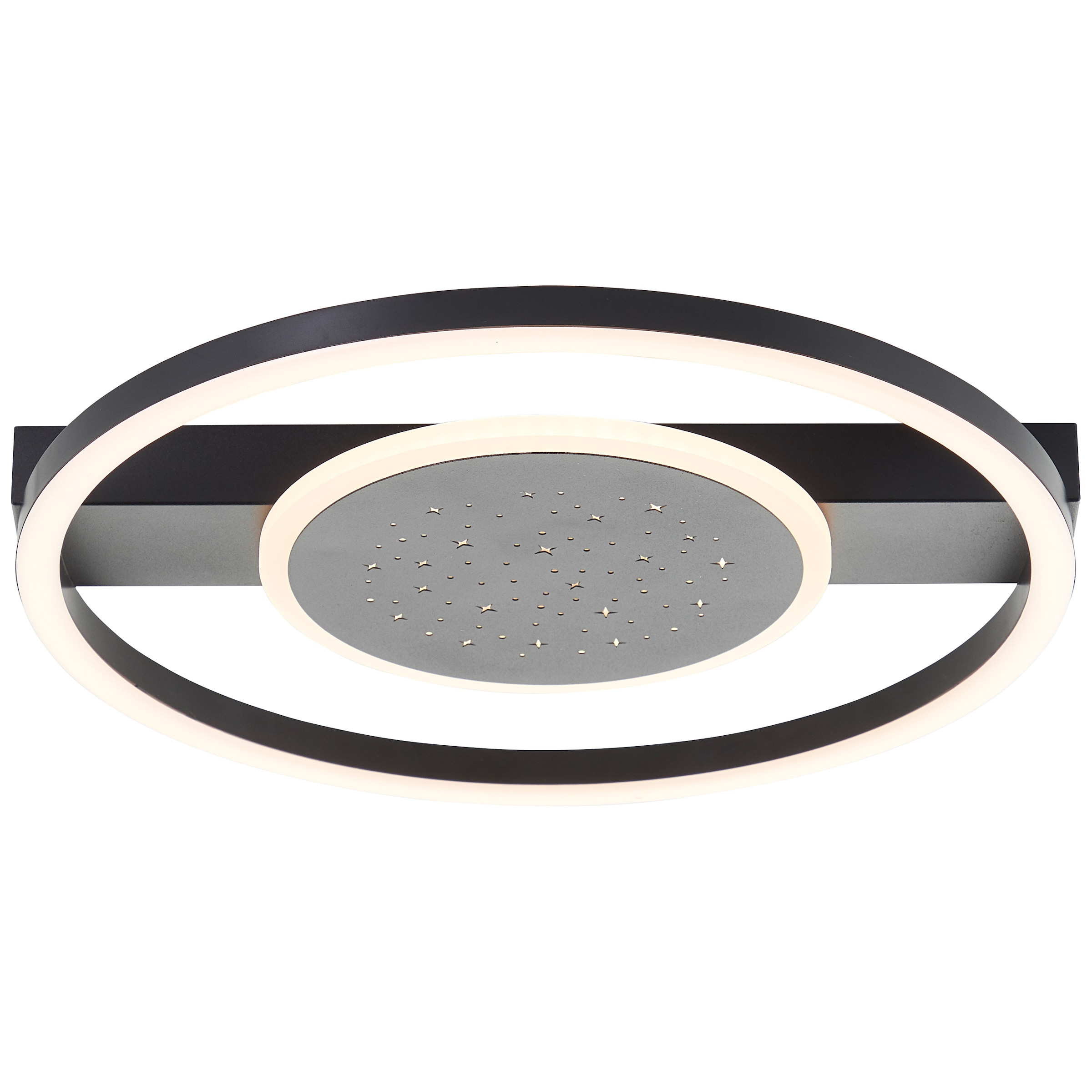 BreLight LED Deckenleuchte »Reno«, 37 x 37 cm, 2400 lm, 3000 K,  Sternenglanz, schwarz | BAUR | Deckenlampen