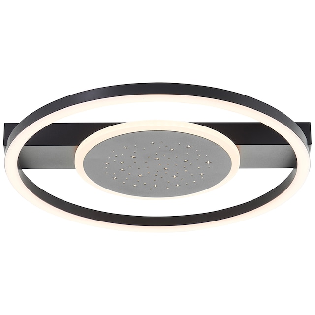 BreLight LED Deckenleuchte »Reno«, 37 x 37 cm, 2400 lm, 3000 K,  Sternenglanz, schwarz | BAUR