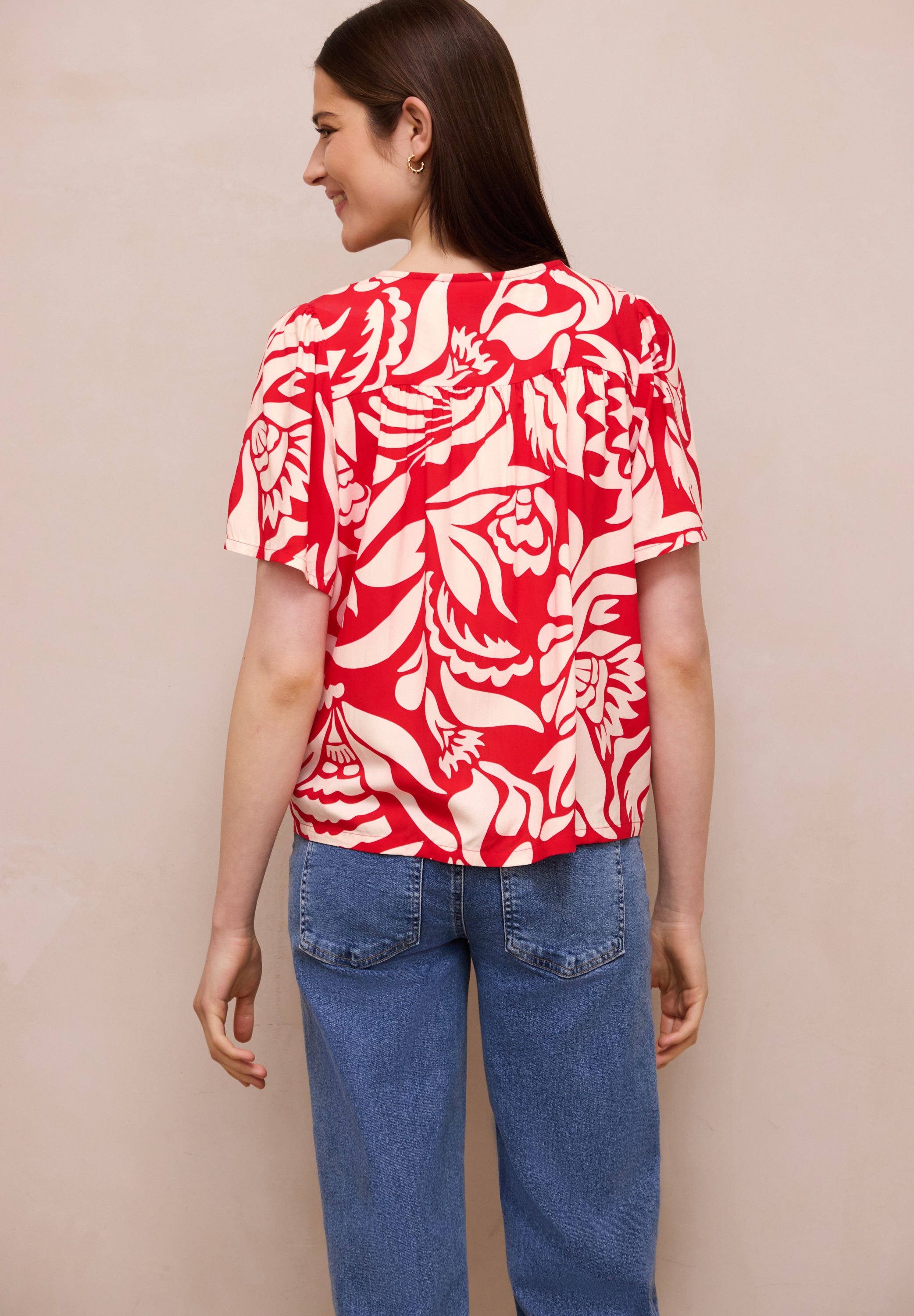 STREET ONE STUDIO Kurzarmbluse aus softer Viskose