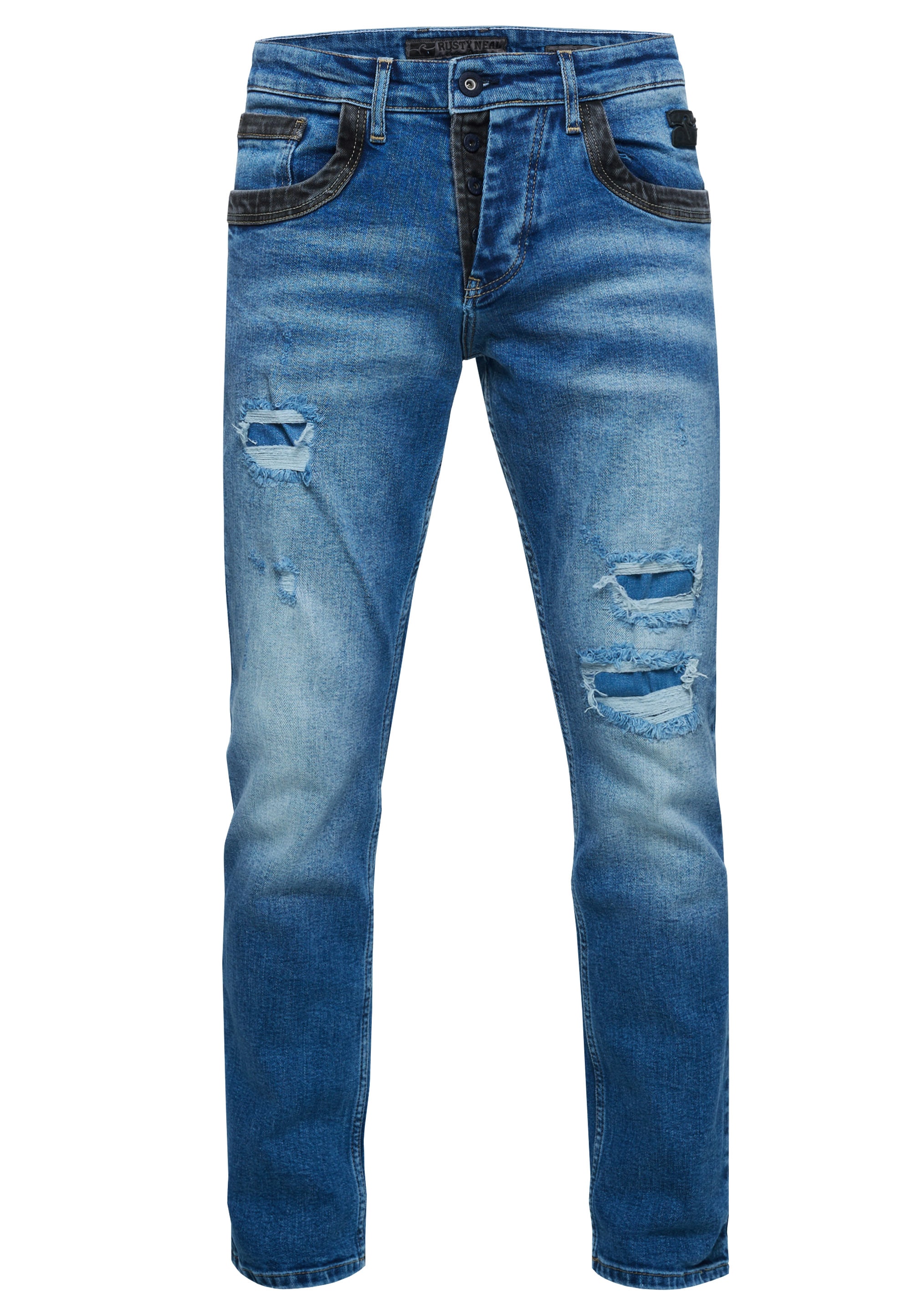 Rusty Neal Straight-Jeans »YOKOTE«, mit farblich abgesetzten Details