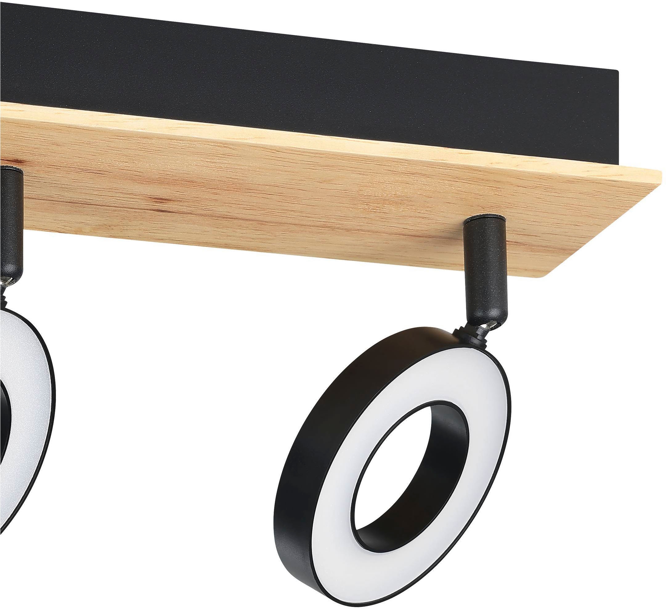 EGLO Deckenleuchte »Rielves Deckenlampe, Holz und Metall, Spotbalken schwenkbar, Lampe« LED-Modul 1 Stk. Warmweiß Spot - L40 x B7 x H17,5 cm - braun, schwarz - 3X4,2W inkl.