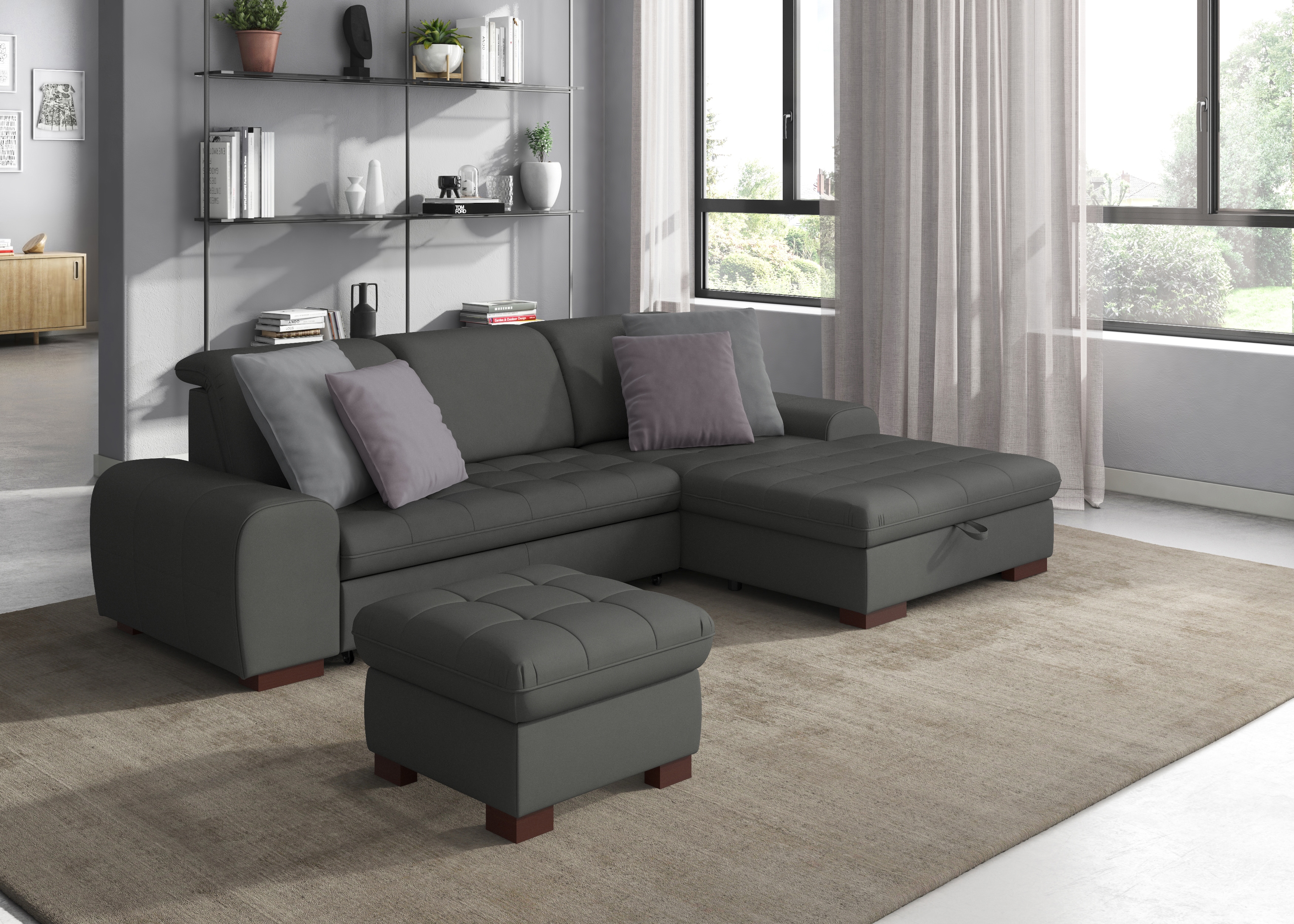 sit&more Ecksofa "Luxor L-Form" wahlweise mit Schlaffunktion, Bettkasten und Kopfteilverstellung