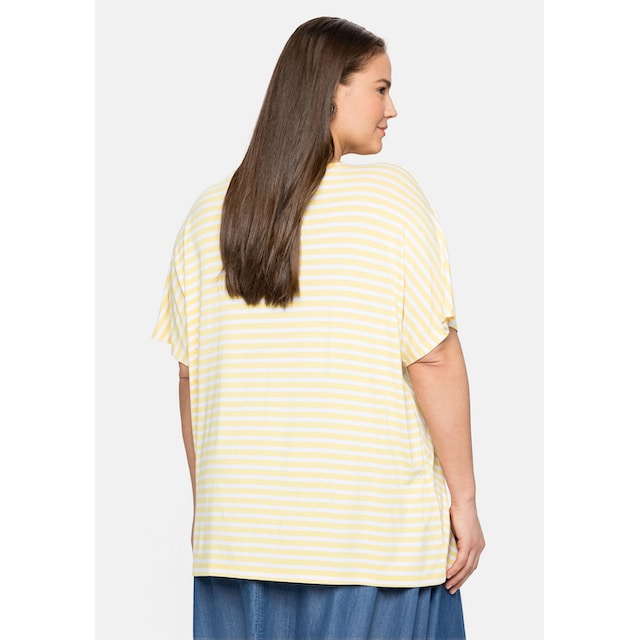 Black Friday Sheego Oversize-Shirt »Große Größen«, mit Streifenmix und  tiefem V-Ausschnitt | BAUR