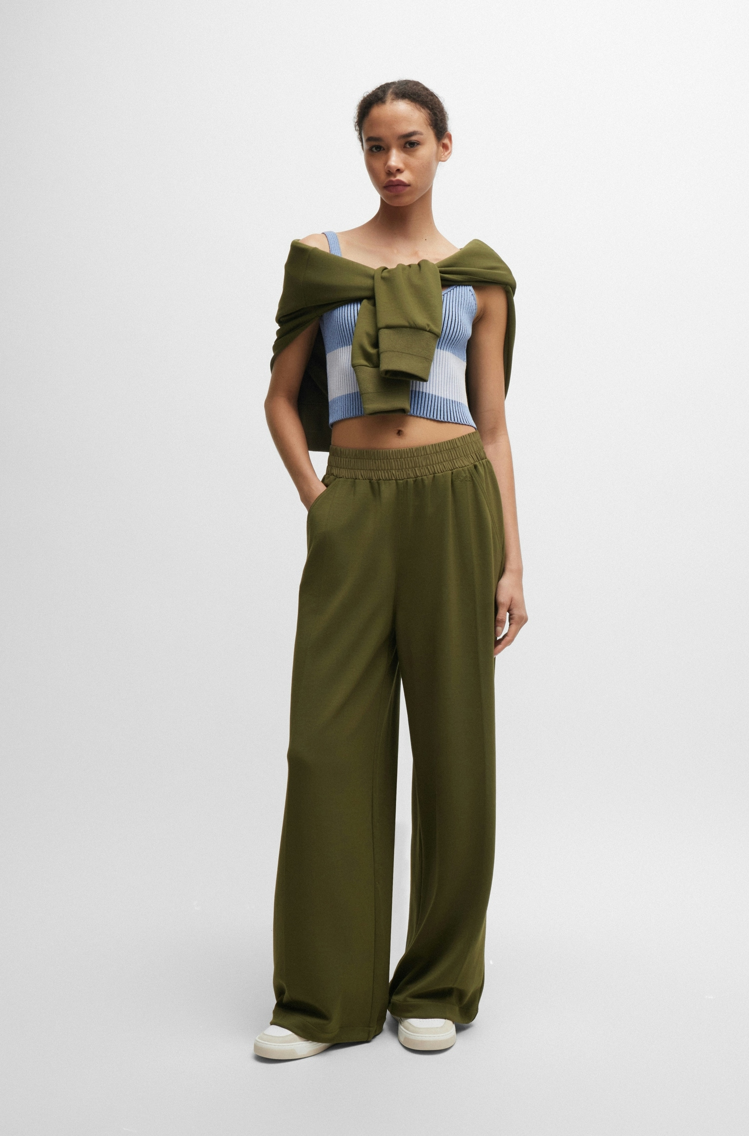 BOSS ORANGE Stoffhose Ecara Premium Damenmode Wide Leg günstig online kaufen