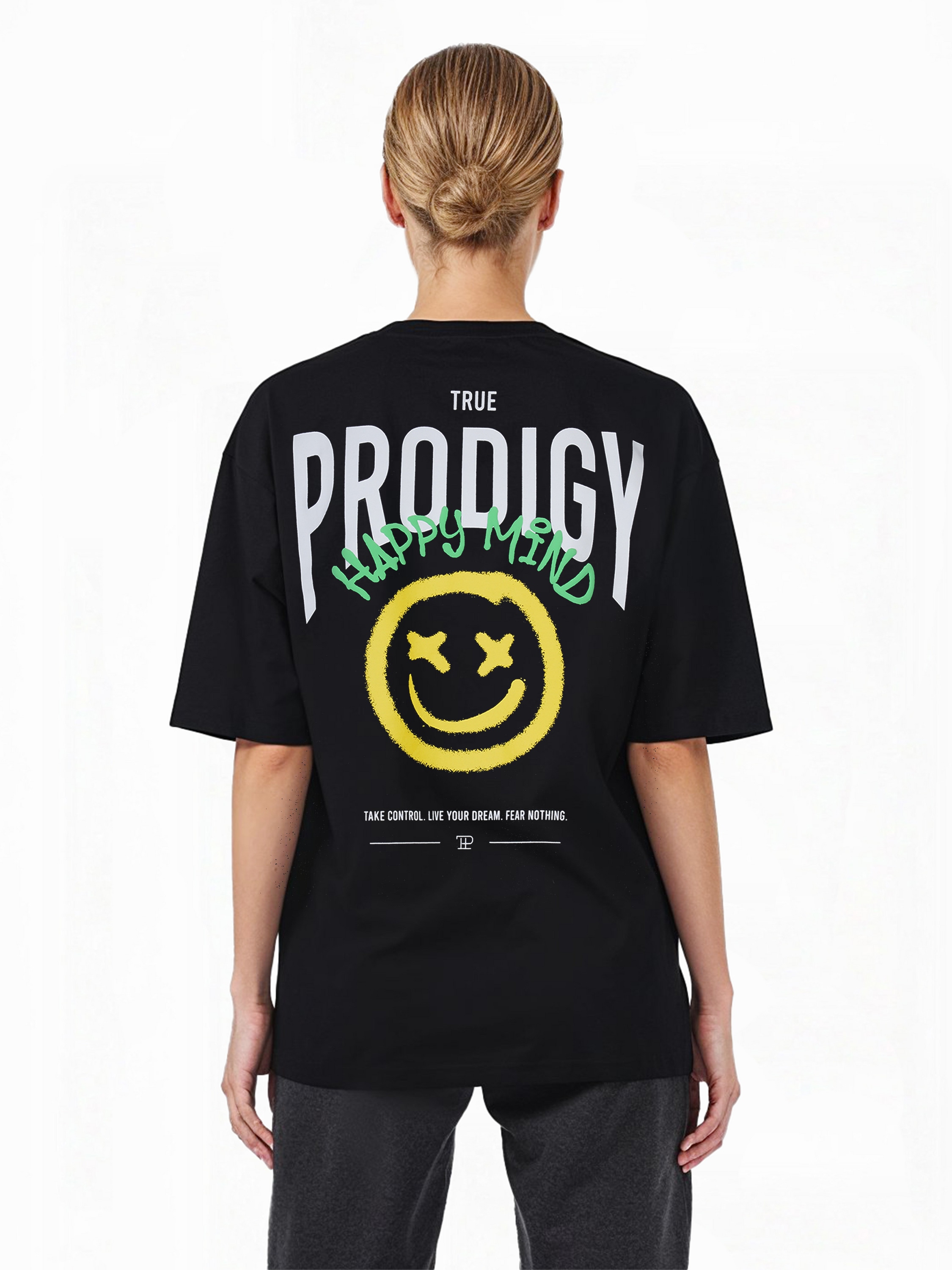 trueprodigy Oversize-Shirt "Hajin F Logo Print Oversized Rundhals"