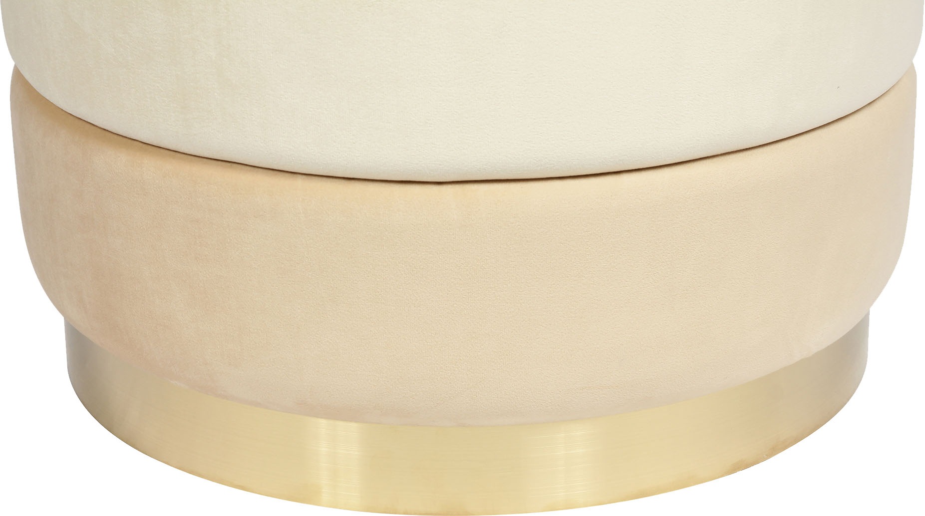 Kayoom Polsterhocker »Hocker Matilda 325, Edler Touch durch goldenen Sockel«, (1 St.), Samtbezug, farbig geschichtete Polsterung, goldener Sockel