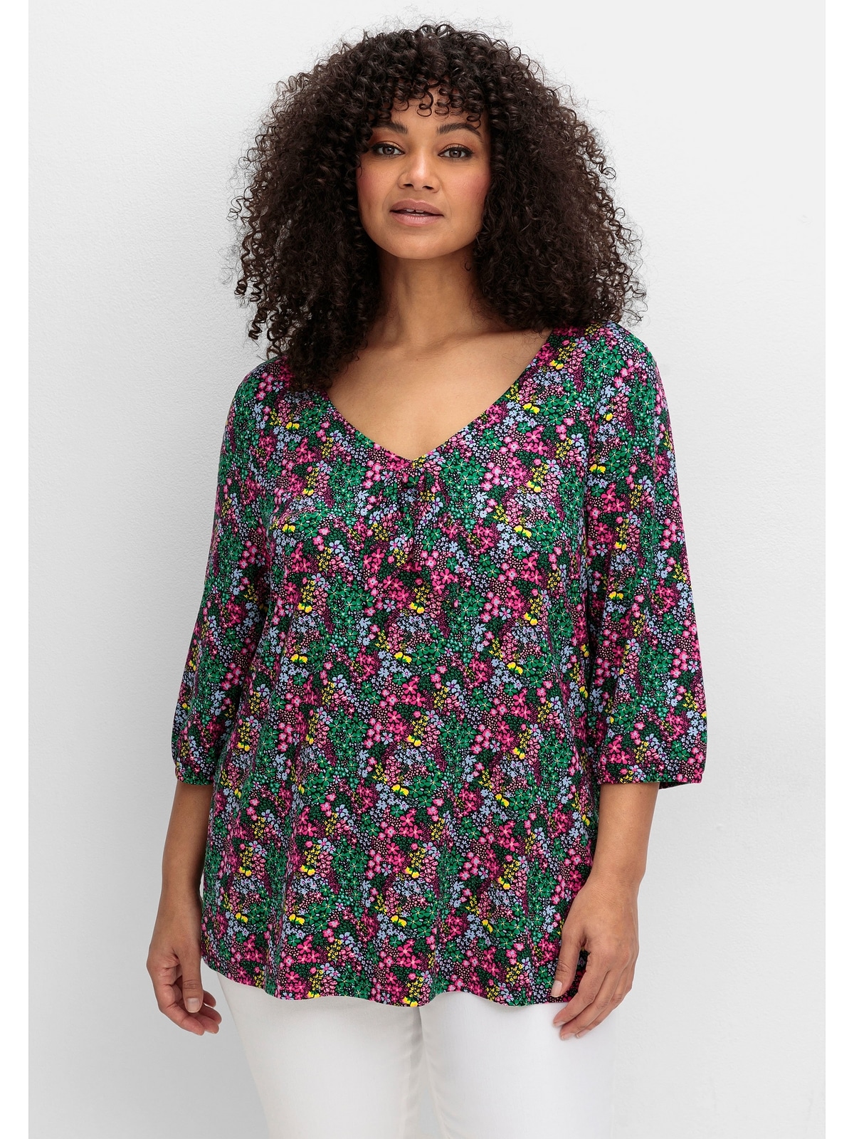 sheego by Joe Browns T-Shirt "Große Größen", mit Allover-Blumendruck und ti günstig online kaufen