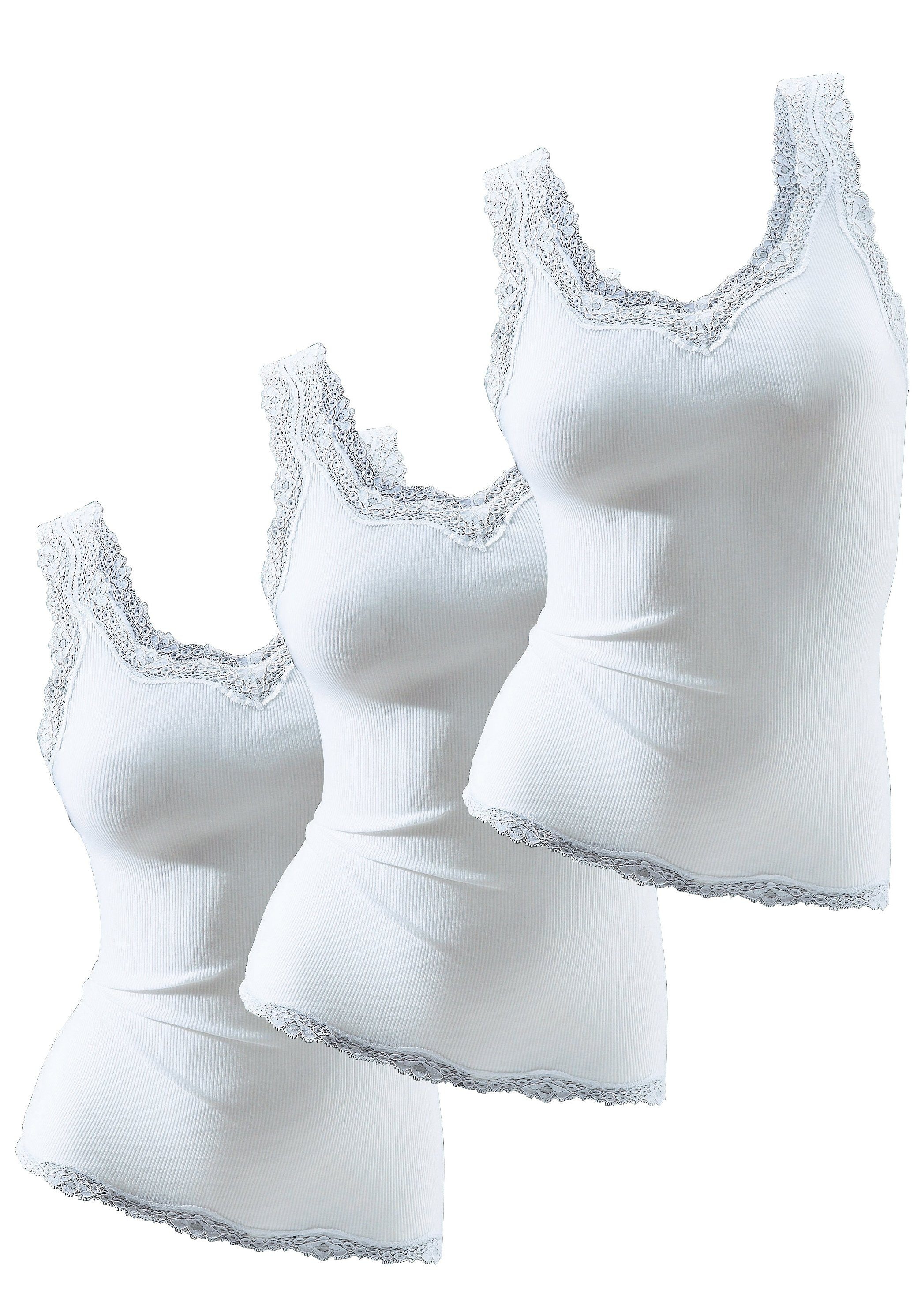 H.I.S Tanktop, (3er-Pack), mit Spitze