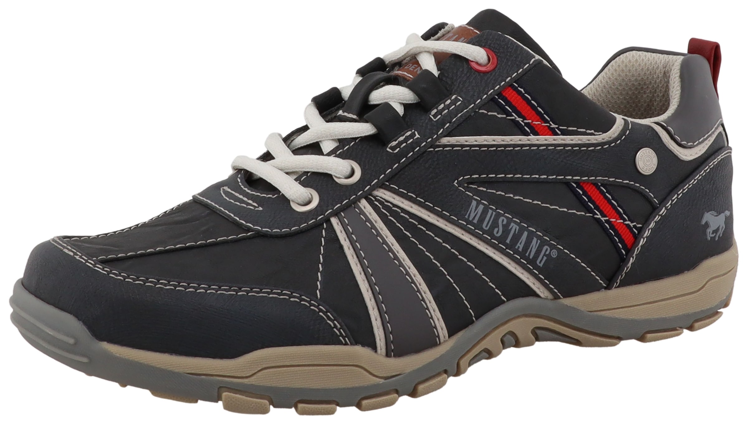 Mustang Shoes "Ferdinando" Freizeitschuh, Halbschuh, Schnürschuh mit auffälligen Kontrastnähten