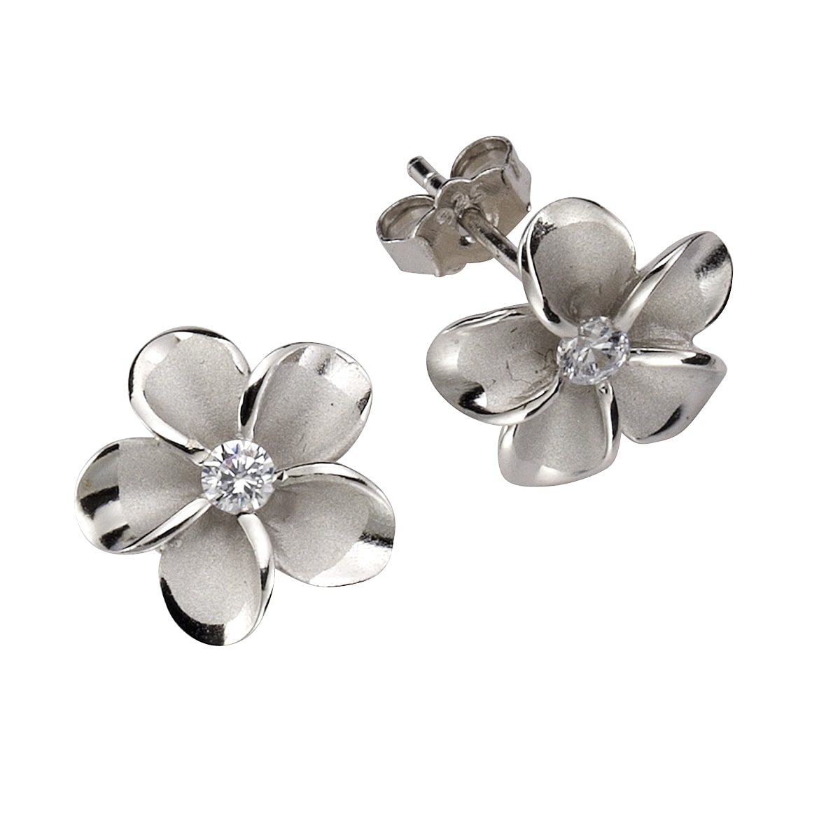 Vivance Paar Ohrstecker »925 Sterling Silber Blume mit Zirkonia«