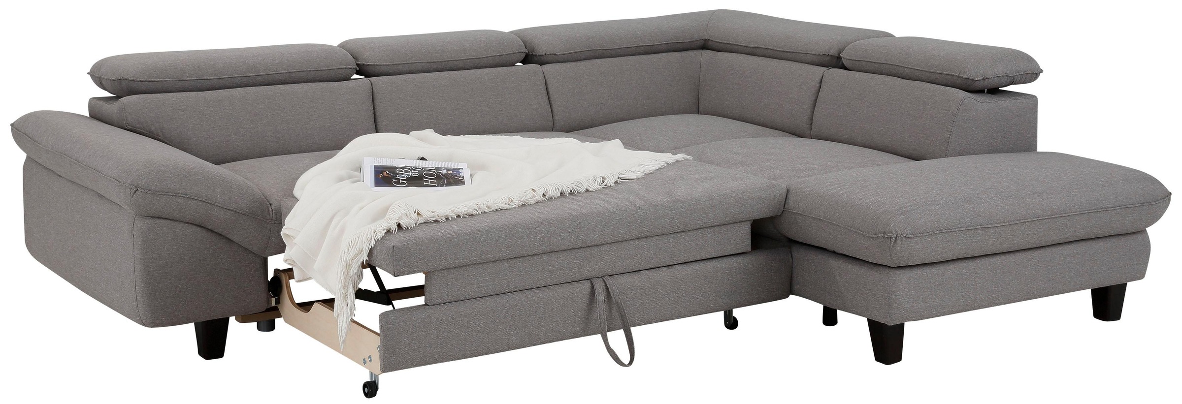 Home affaire Ecksofa »Pilot L-Form«, mit Kopfteilverstellung, wahlweise mit Bettfunktion & Bettkasten