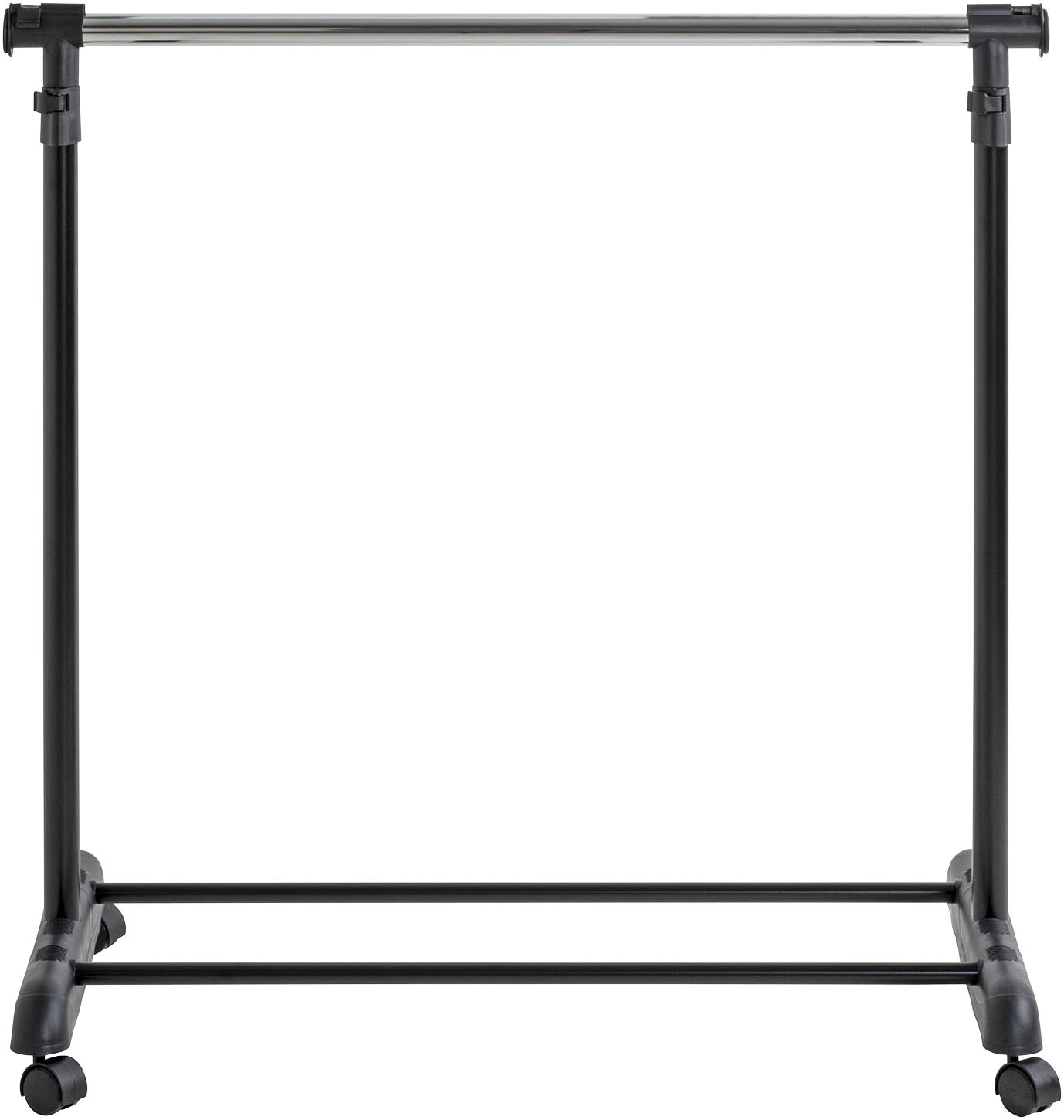 HAKU Garderobenständer "Garderobe, Garderobenständer, Kleiderständer auf Rollen, Kleiderwagen" rechteckig - aus Metall Schwarz - B/T/H 95/44/95-170 cm