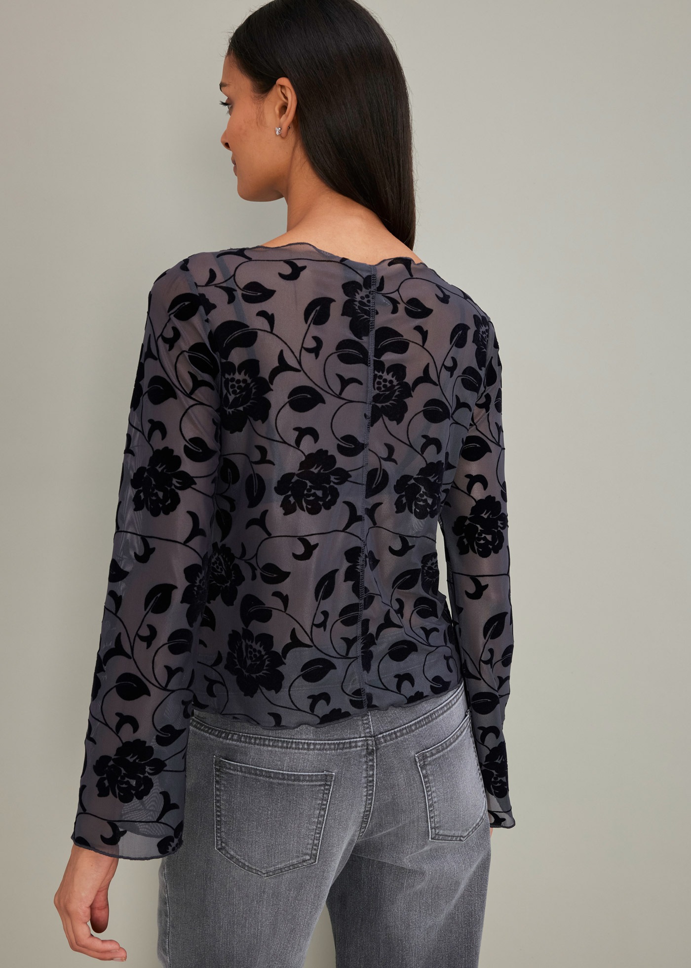 bonprix Langarmshirt "Langarmshirt mit leichter Transparenz", Langarmshirt günstig online kaufen